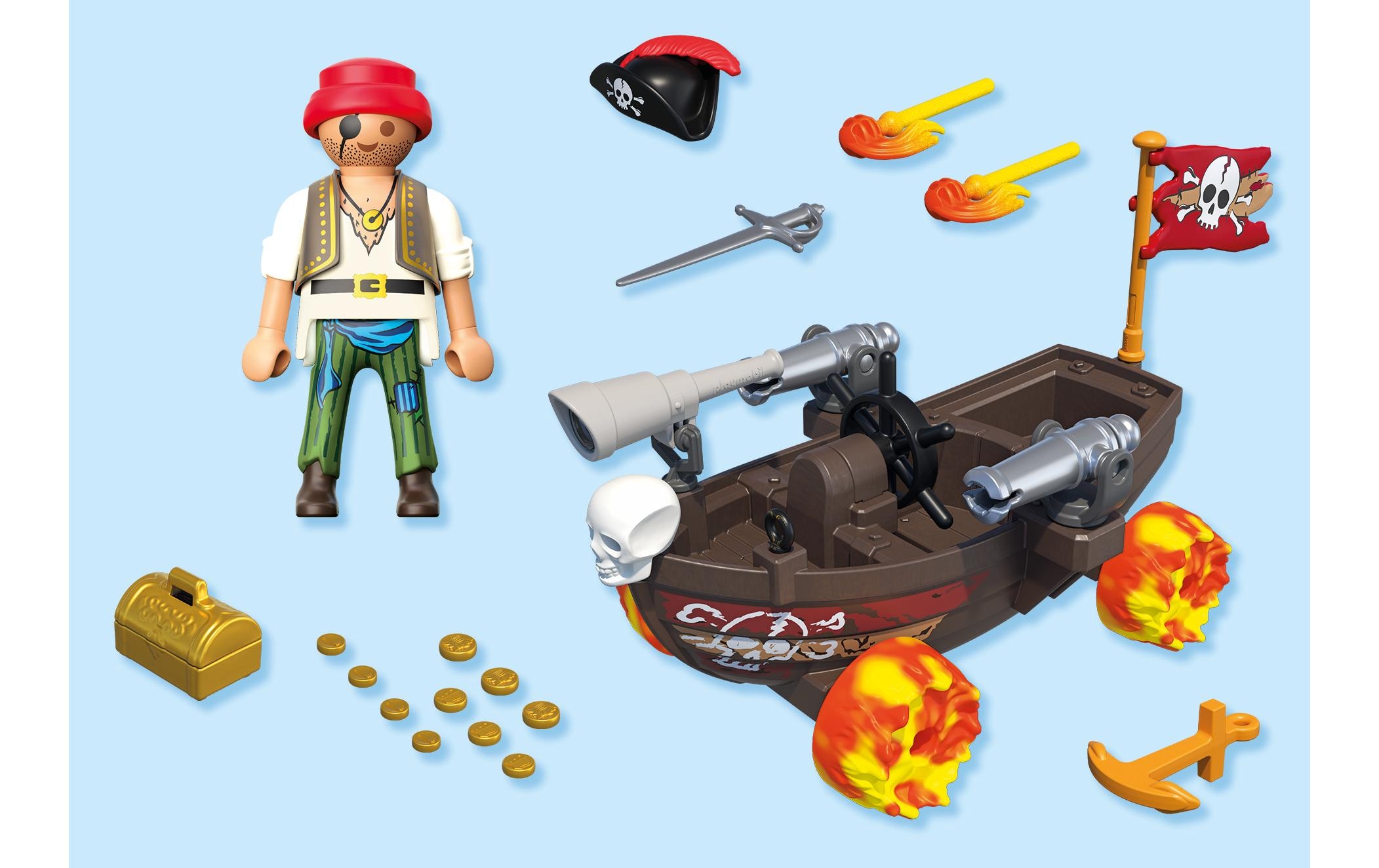 Playmobil® Jeu de construction »Playmo-Karts: Rasendes Piratenboot 71720«