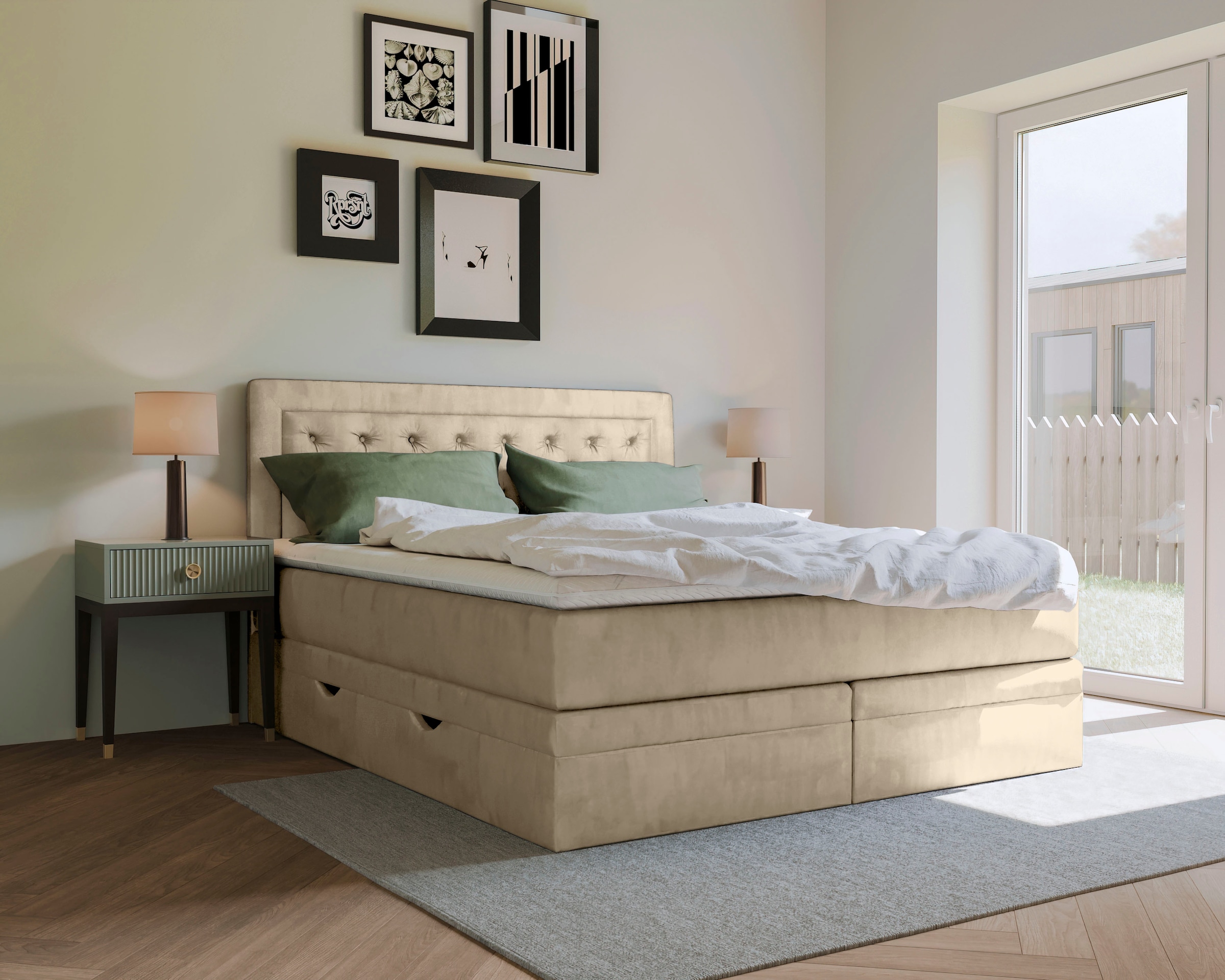 Leonique Boxspringbett »Julien« mit Taschenfederkernmatratze