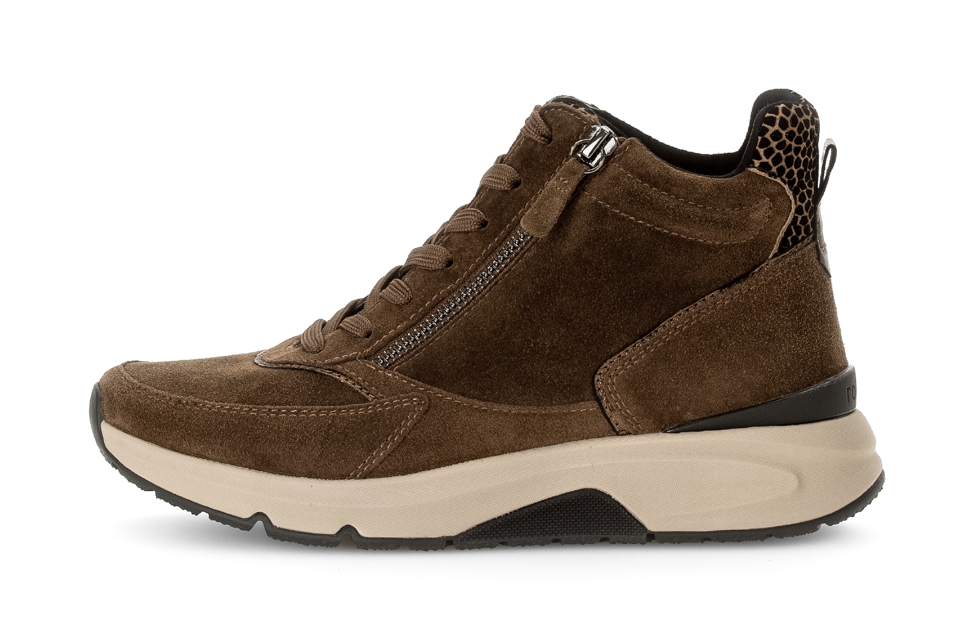 rollingsoft Baskets compensées  chaussure de loisirs, chaussure à lacets, boots à lacets avec semelle intérieure amovible
