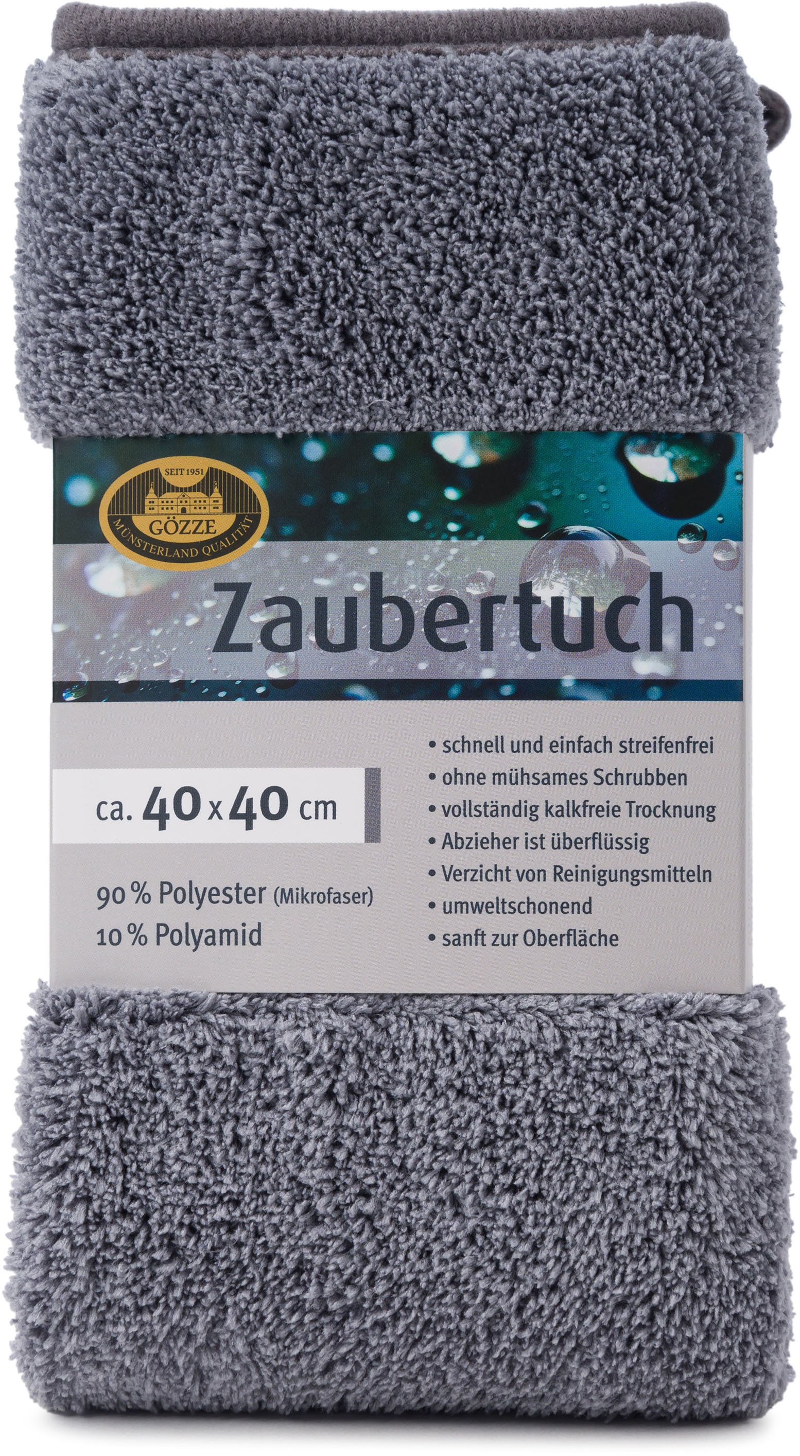 Gözze Mikrofasertuch »Zaubertuch« (Mikrofaser 40 cmx40 cm Set, 2 Stk. tlg. hohe Wasseraufnahme, extrem saugstark, zum reinigen und trocknen