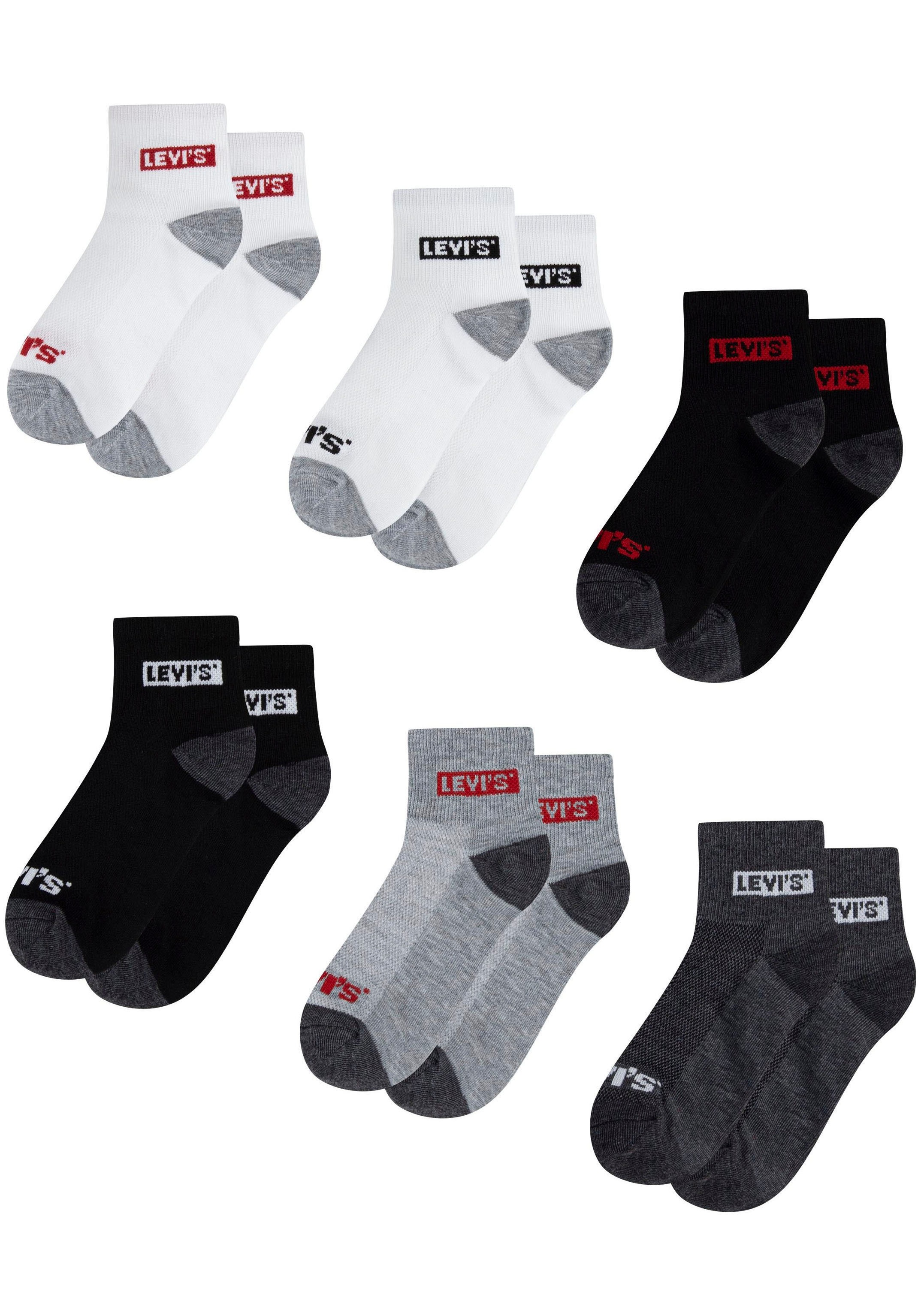 Levi's® Kids Chaussettes courtes »LHN BOX TAB MID CUT 6PK« Packung,  UNISEX