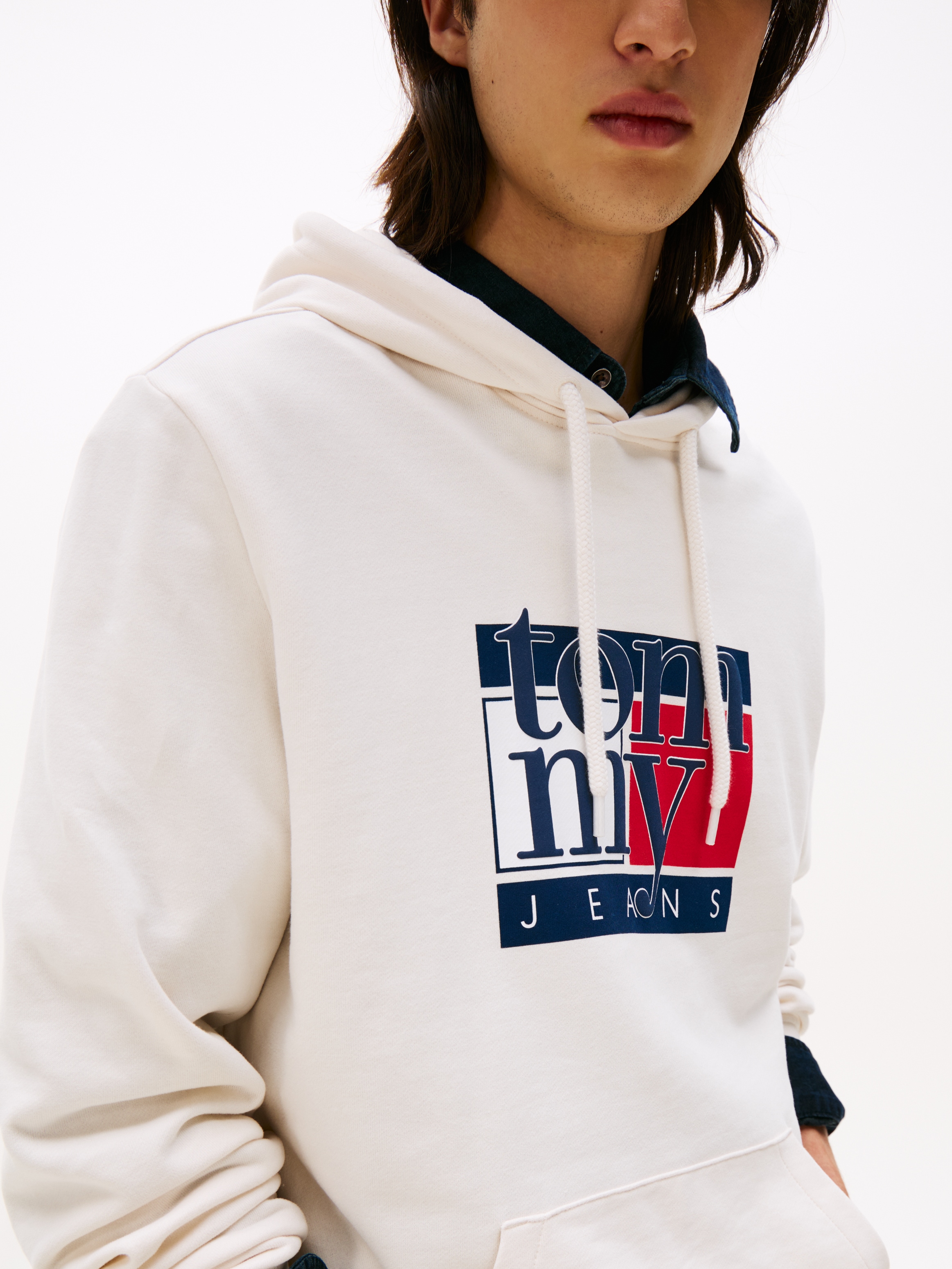 Tommy Jeans Hoodie »TJM RWB FLAG«, Regular Fit, Sweatshirt, mehrfarbiger Print
