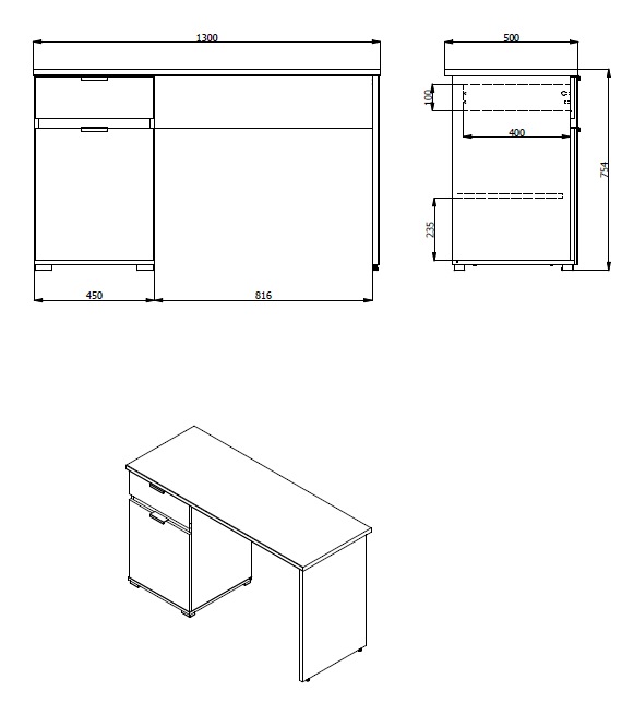 INOSIGN Schreibtisch »Jan« in Scandi Optik, Home Office geeignet