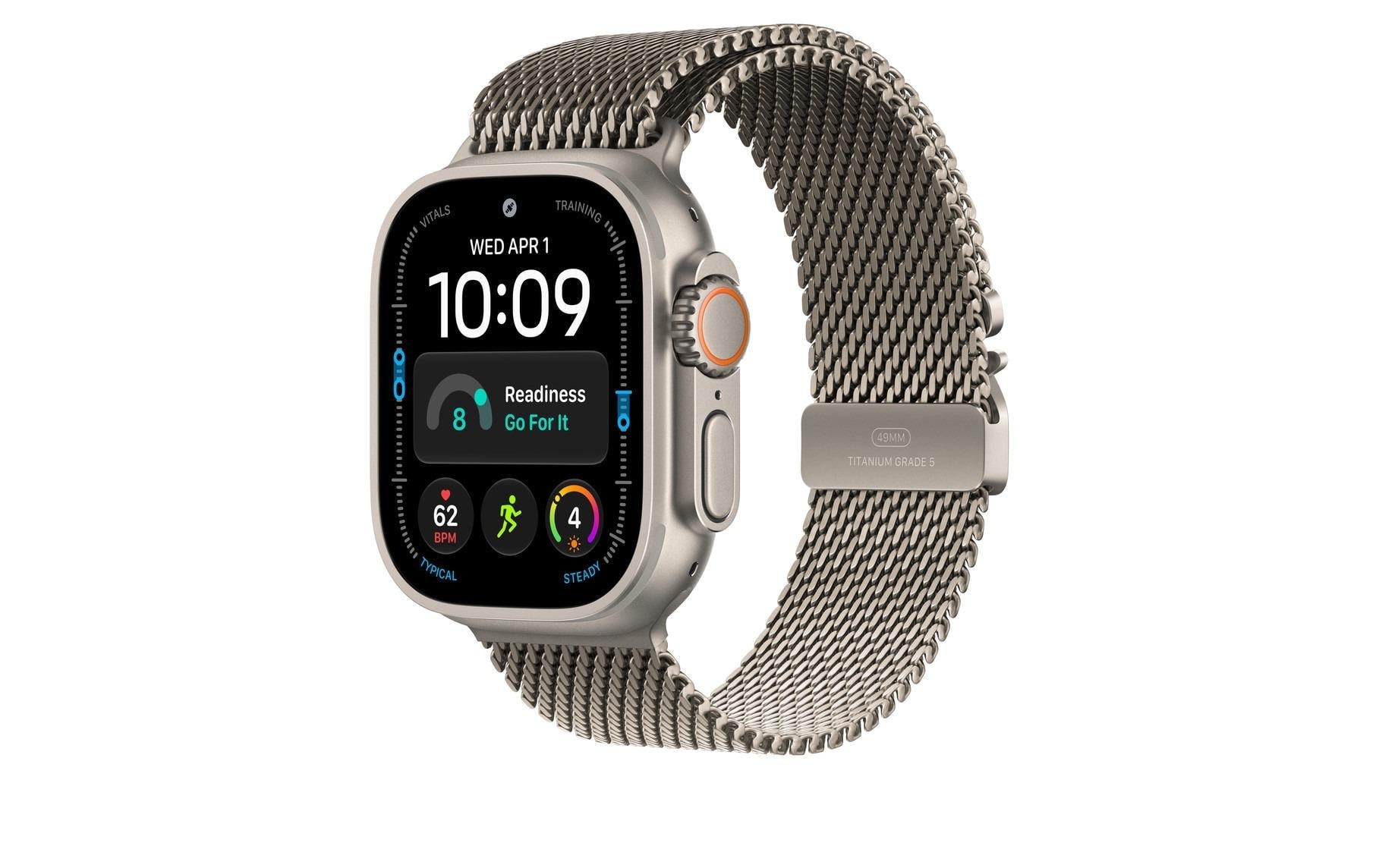 Apple Bracelet de montre intelligente »Milanese Loop 49 mm Natural Titanium Medium«