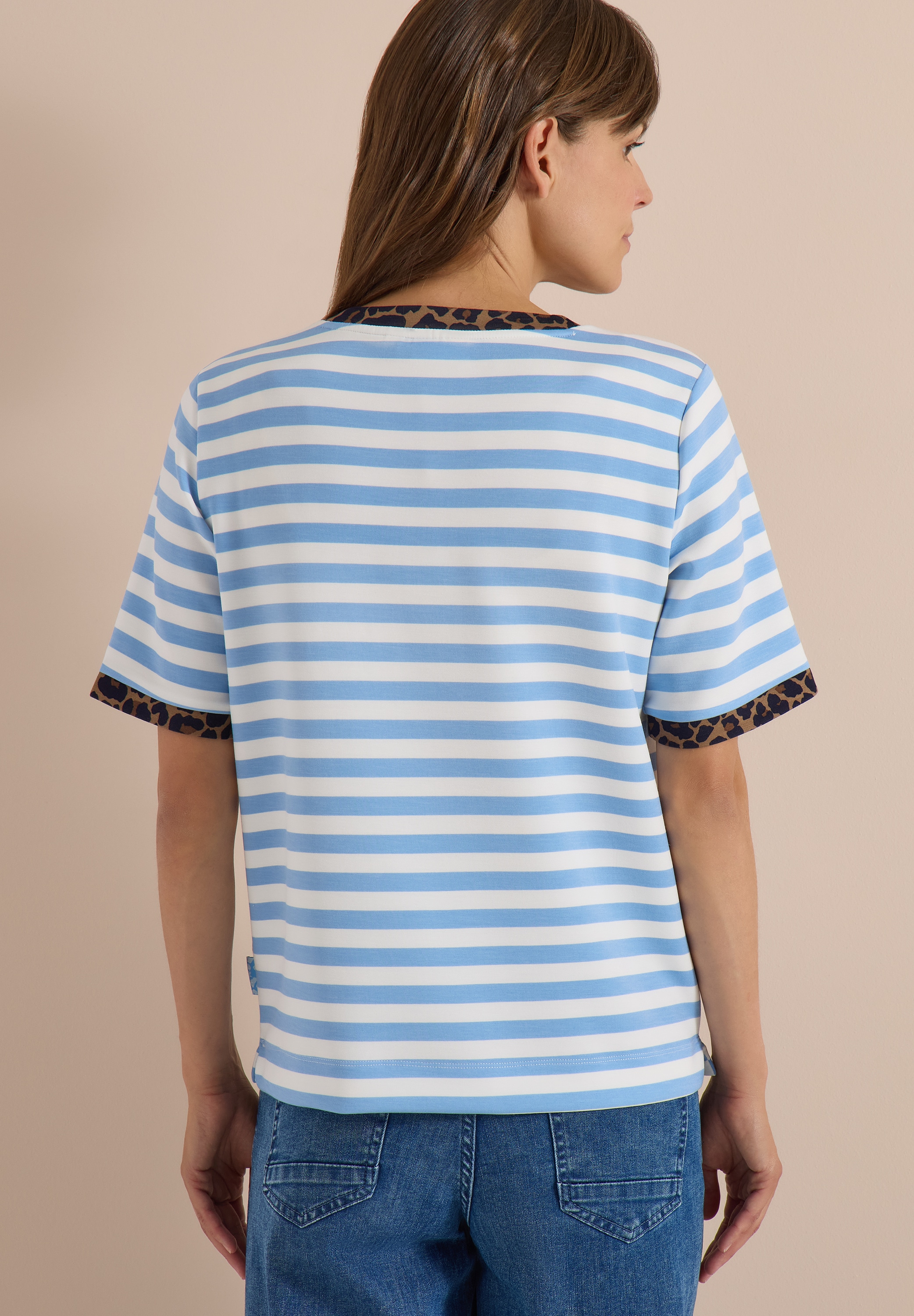 Cecil T-shirt avec détails imprimé animal, mélange viscose doux, col rond