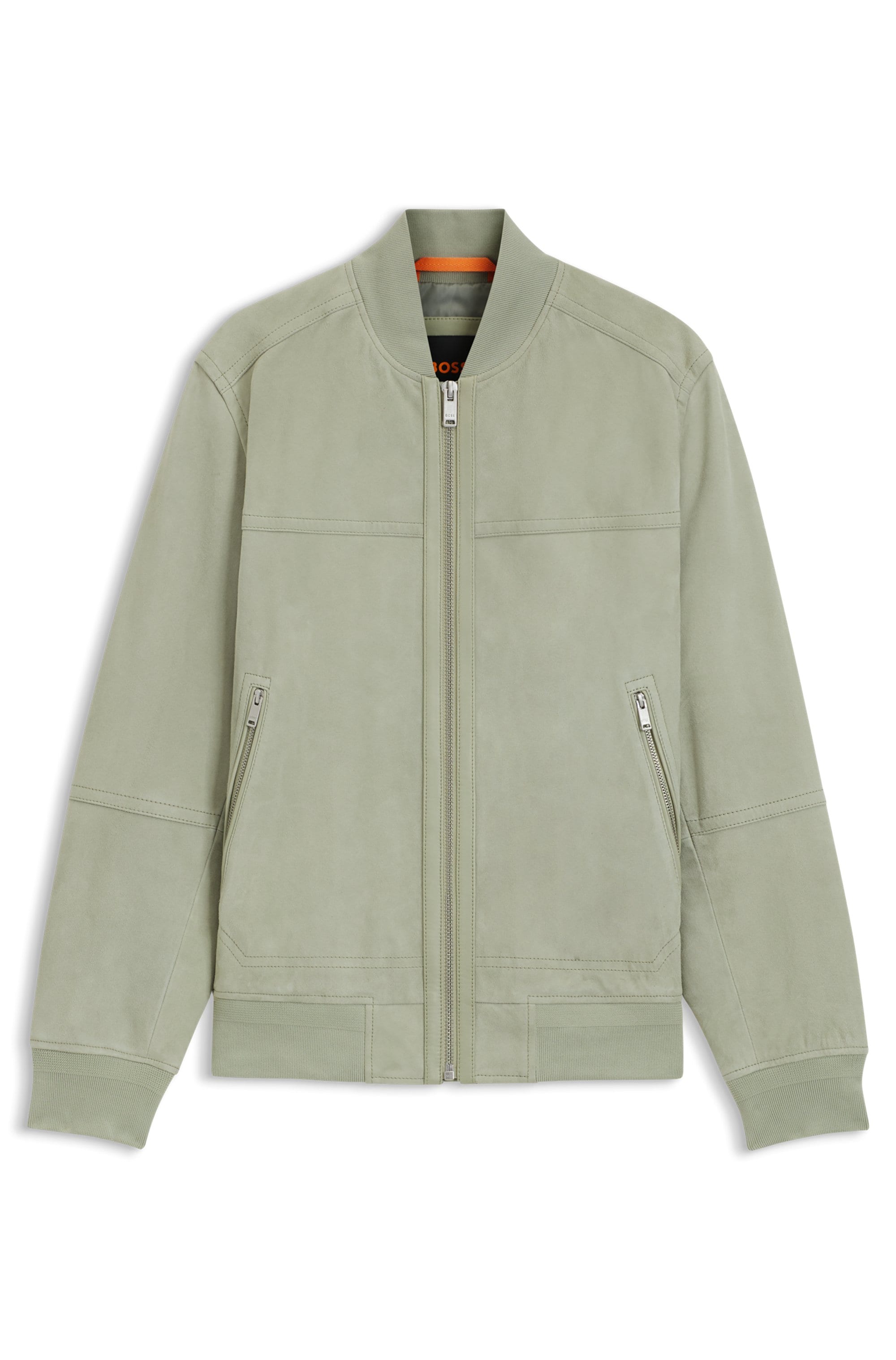 BOSS ORANGE Veste en cuir »Johice« aus weichem Ziegennappaleder Premium Herrenmode Leather Blouson Bomber