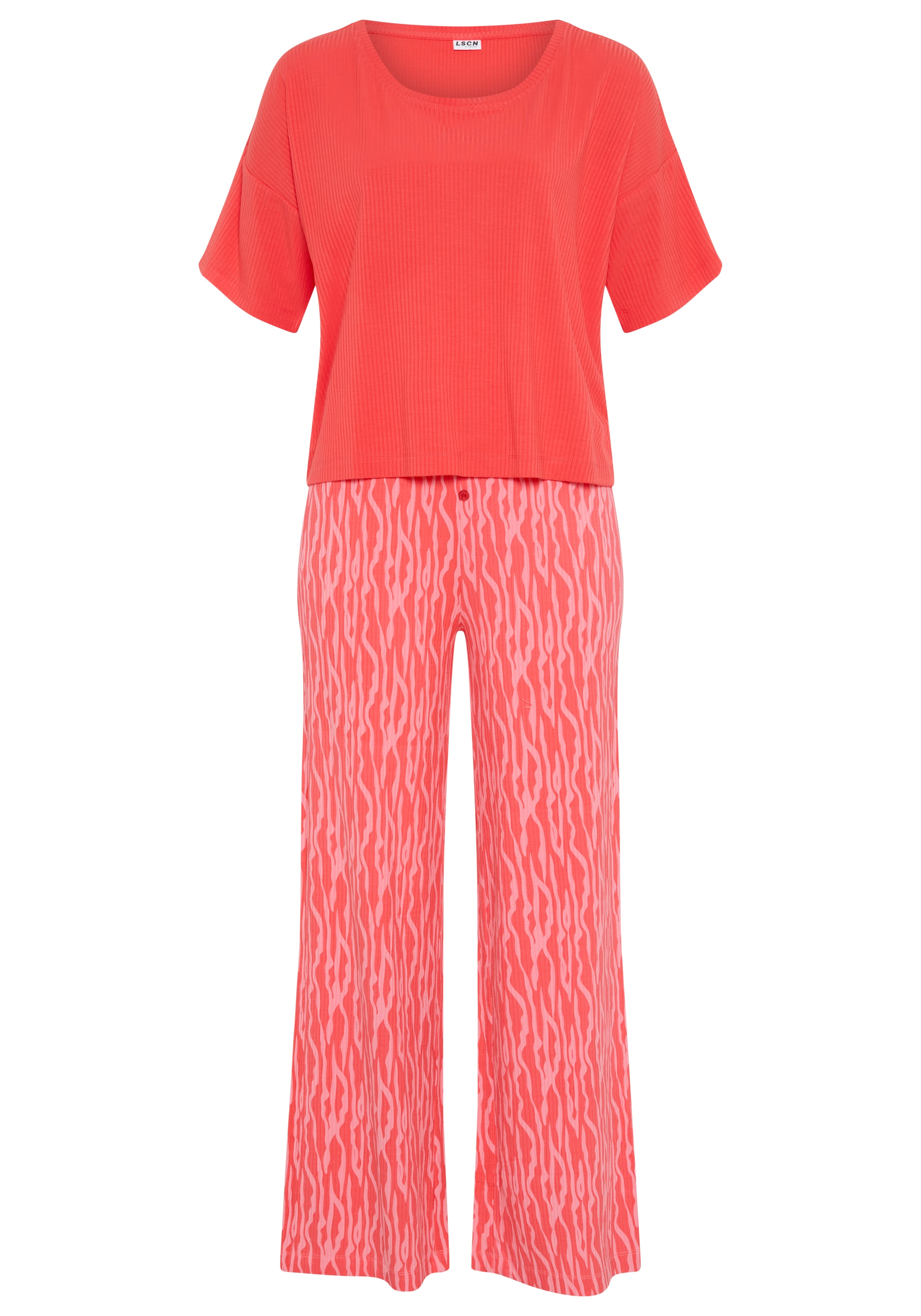LSCN by LASCANA Pyjama 2 avec petite garniture à boutons décoratifs