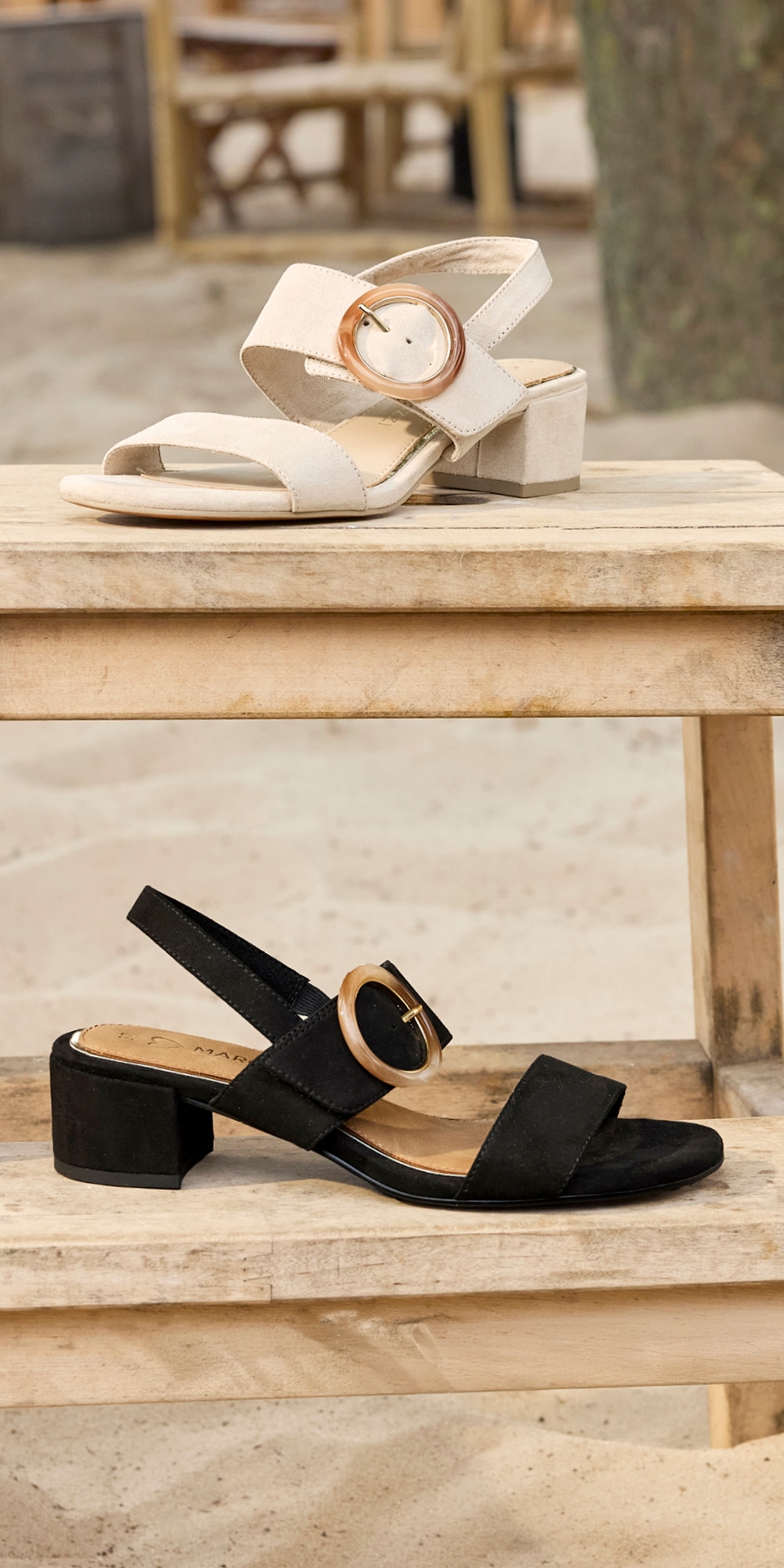 MARCO TOZZI Sandales  , Blockabsatz, Riemchensandale, Festtagsschuh mit grosser Zierschnalle