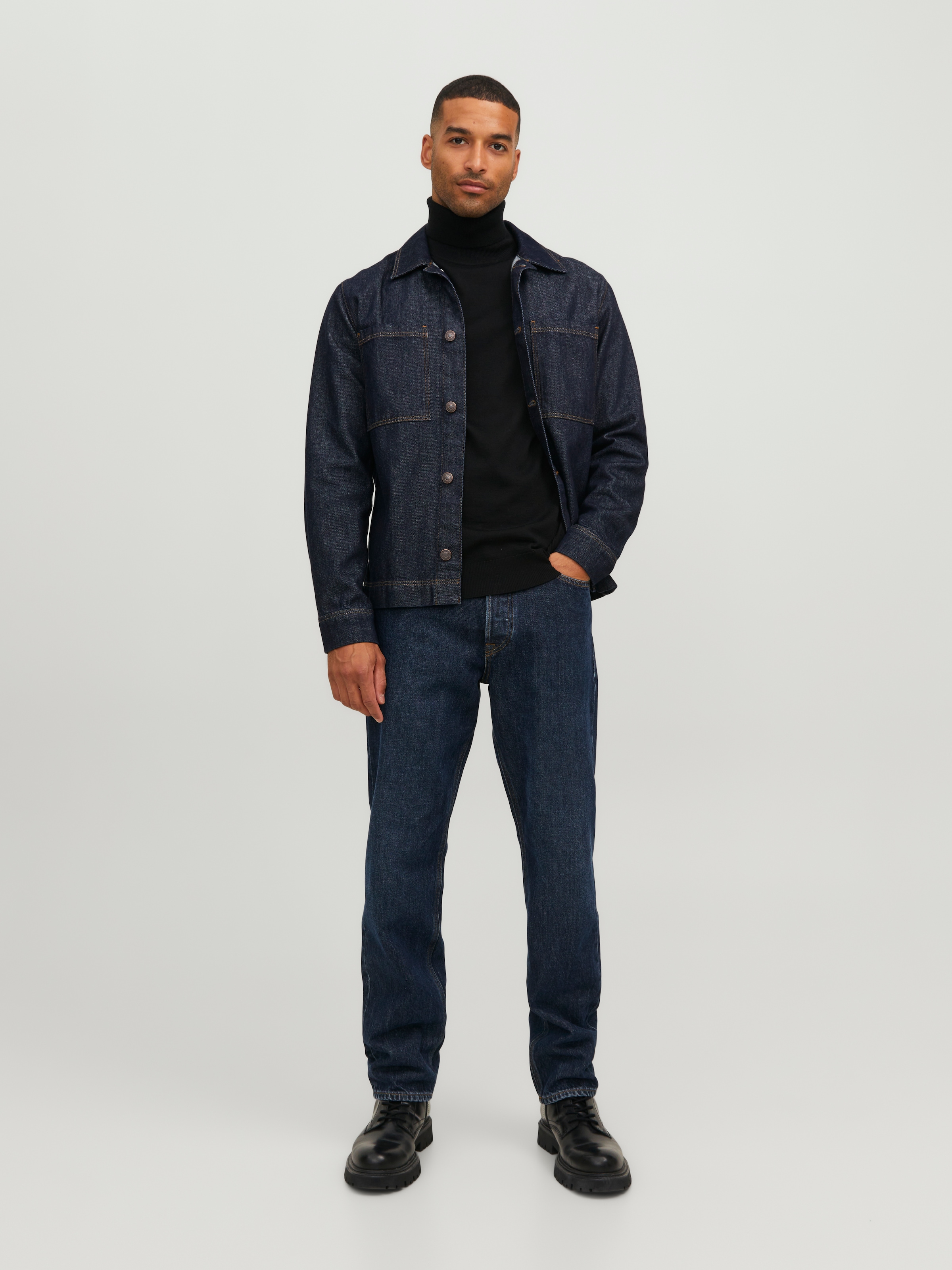 Jack & Jones Pull à col roulé »JPRBLAMERINO KNIT ROLL NECK« Laine, coupe régulière
