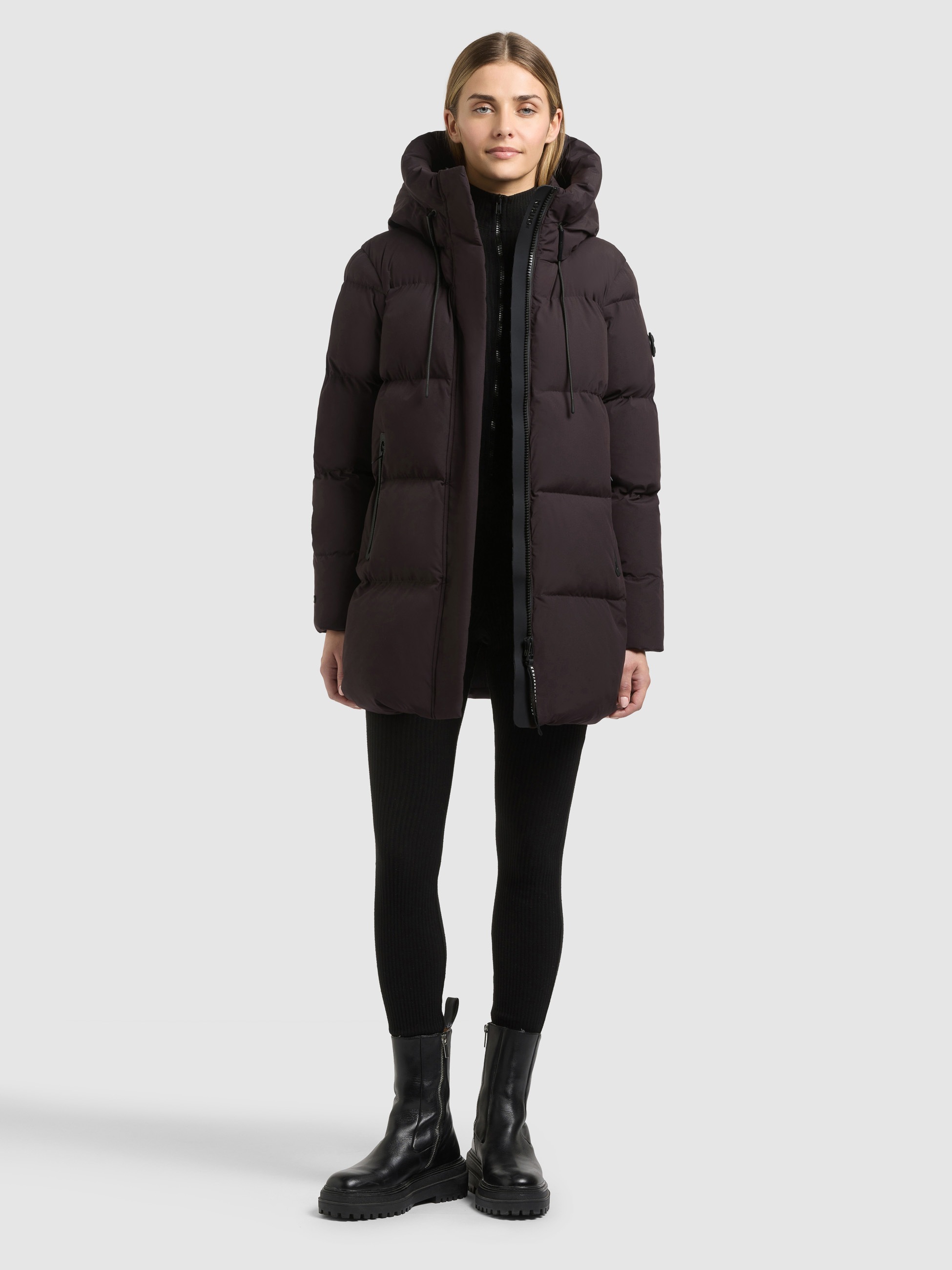 khujo Steppjacke »DROWN2 MATT« mit Kapuze Taschenbeutel mit Fleece