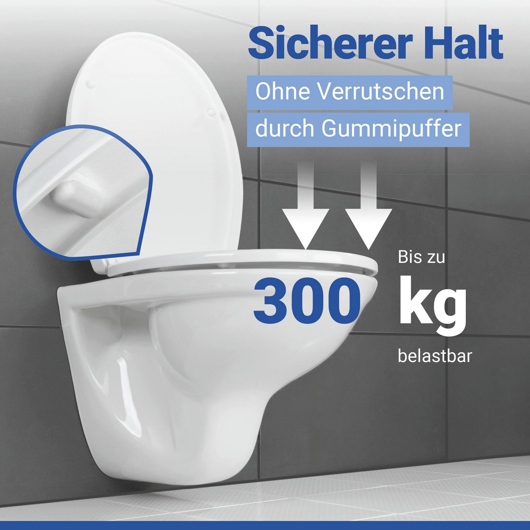 WENKO Siège de WC »Ostuni« 1 cuis tlg. Thermoplastique, supporte 300 kg, avec système d'abaissement automatique