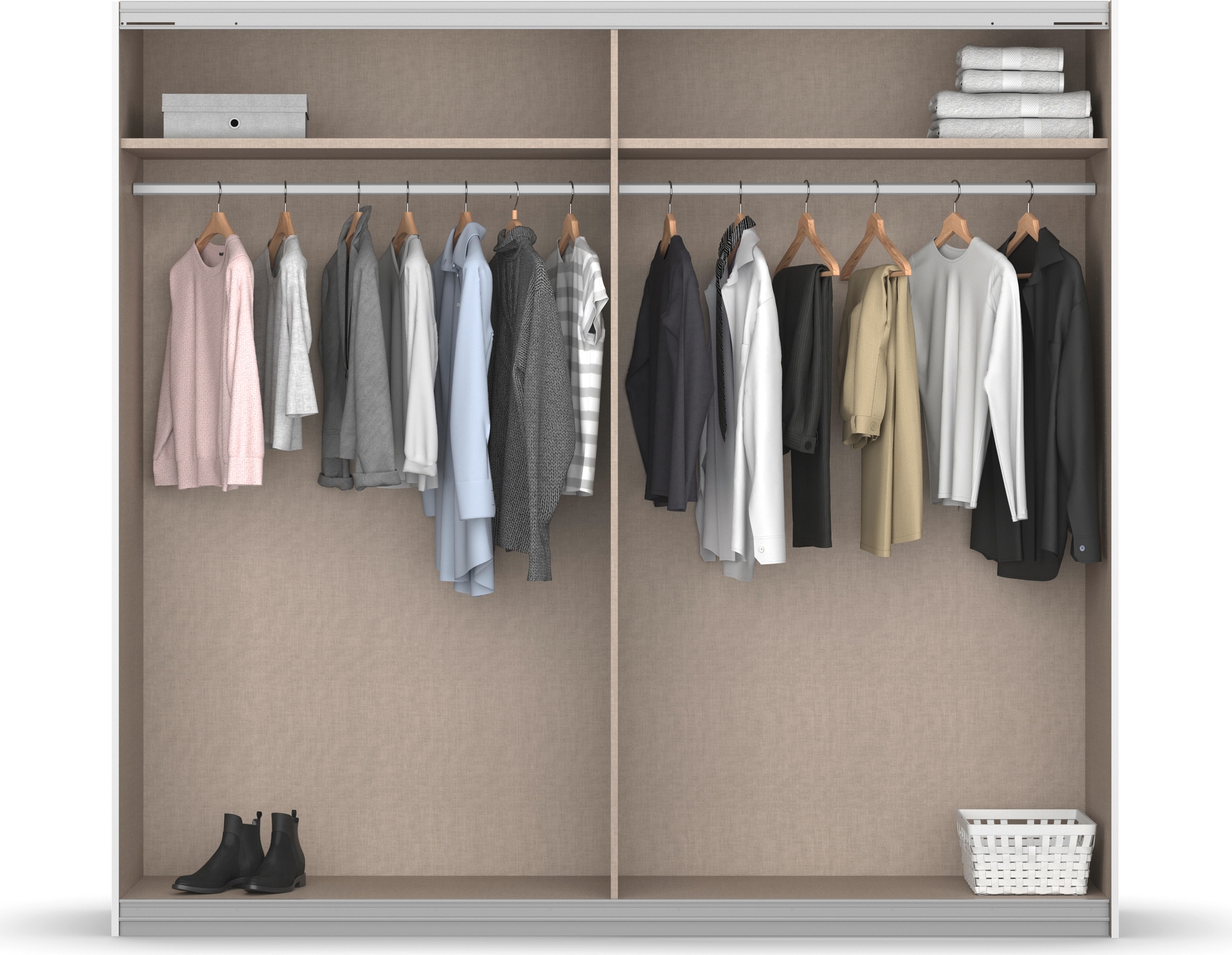 rauch Schwebetürenschrank »Kleiderschrank Schrank Garderobe Schlafzimmerschrank APOLLON« inkl. praktischem Hängeelement mit 6 Kleiderhaken MADE IN GERMANY