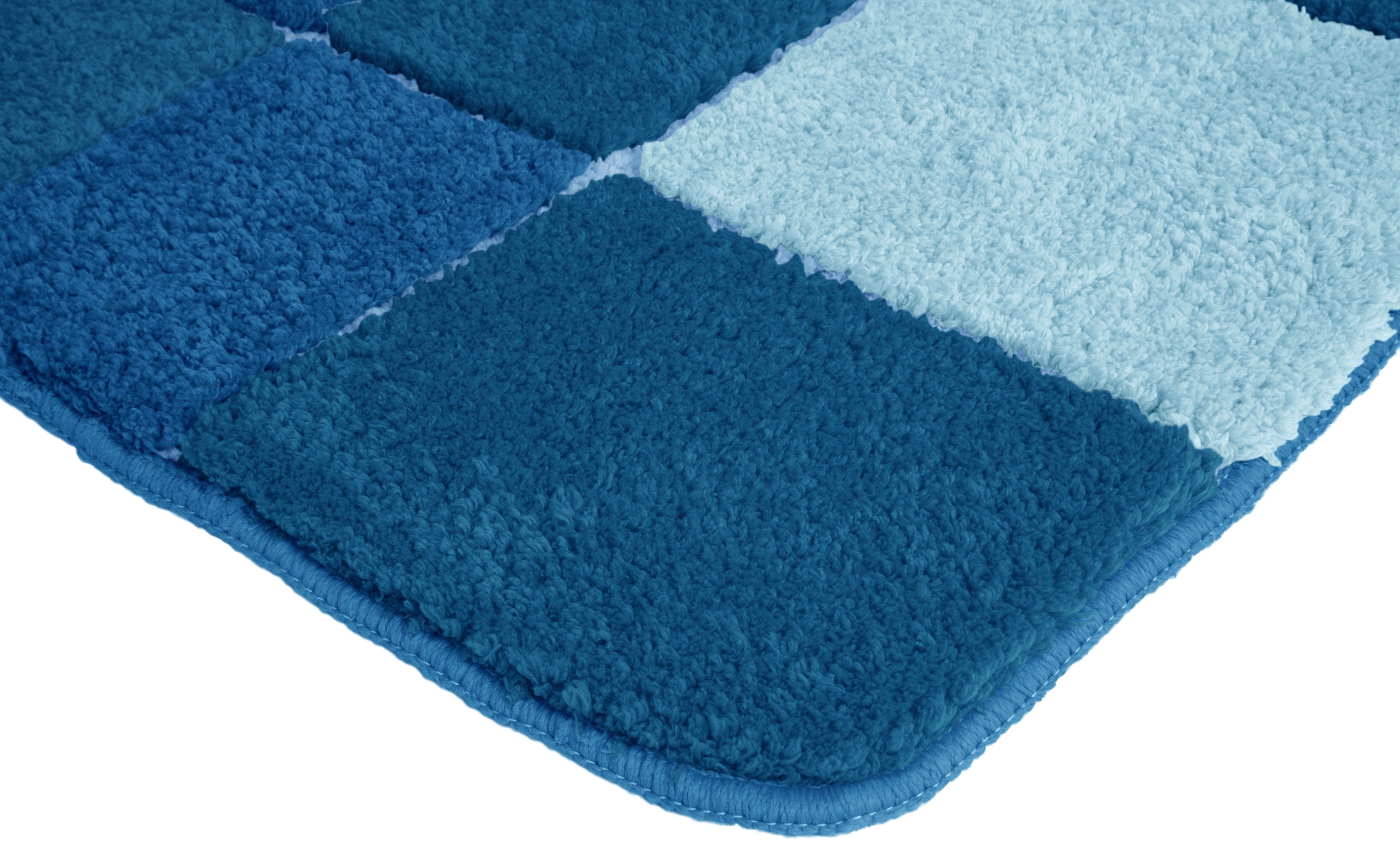 my home Badematte »Pia, Badvorleger, Badezimmer Teppich« Höhe 20 mm rutschhemmend beschichtet fussbodenheizungsgeeignet | schnell trocknend | strapazierfähig Badteppich, karierte Badematten, rechteckig, rund & als 3-tlg. Set