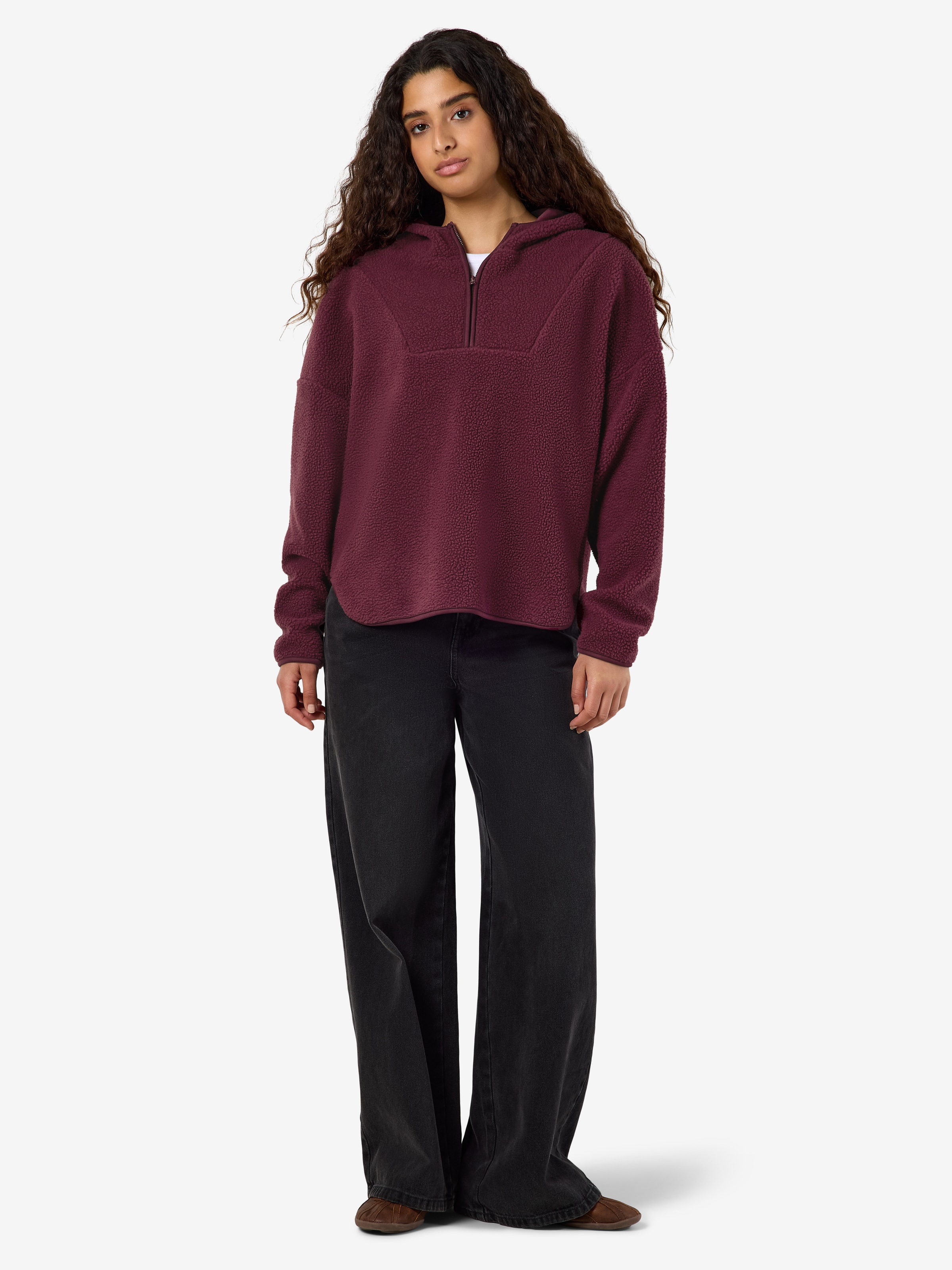 Noisy may Pull en polaire »NMCOZY L/S HALFWAY ZIP SWEATER JRS NOOS«, Polyester, coupe décontractée
