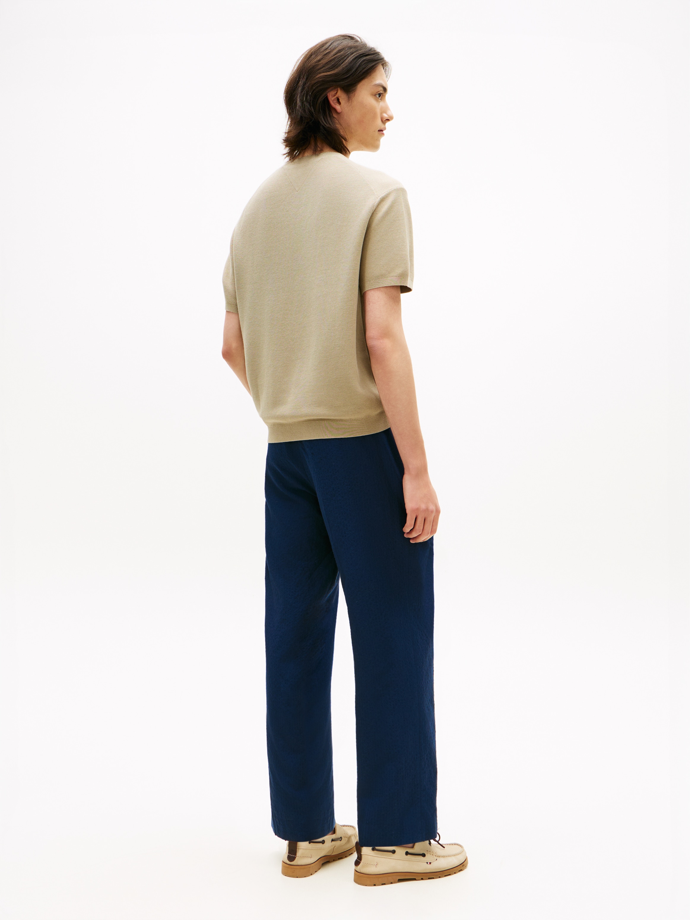 Tommy Hilfiger Kurzarmpullover »COOL TOUCH STRUCTURE« Relaxed Fit, aus Strick