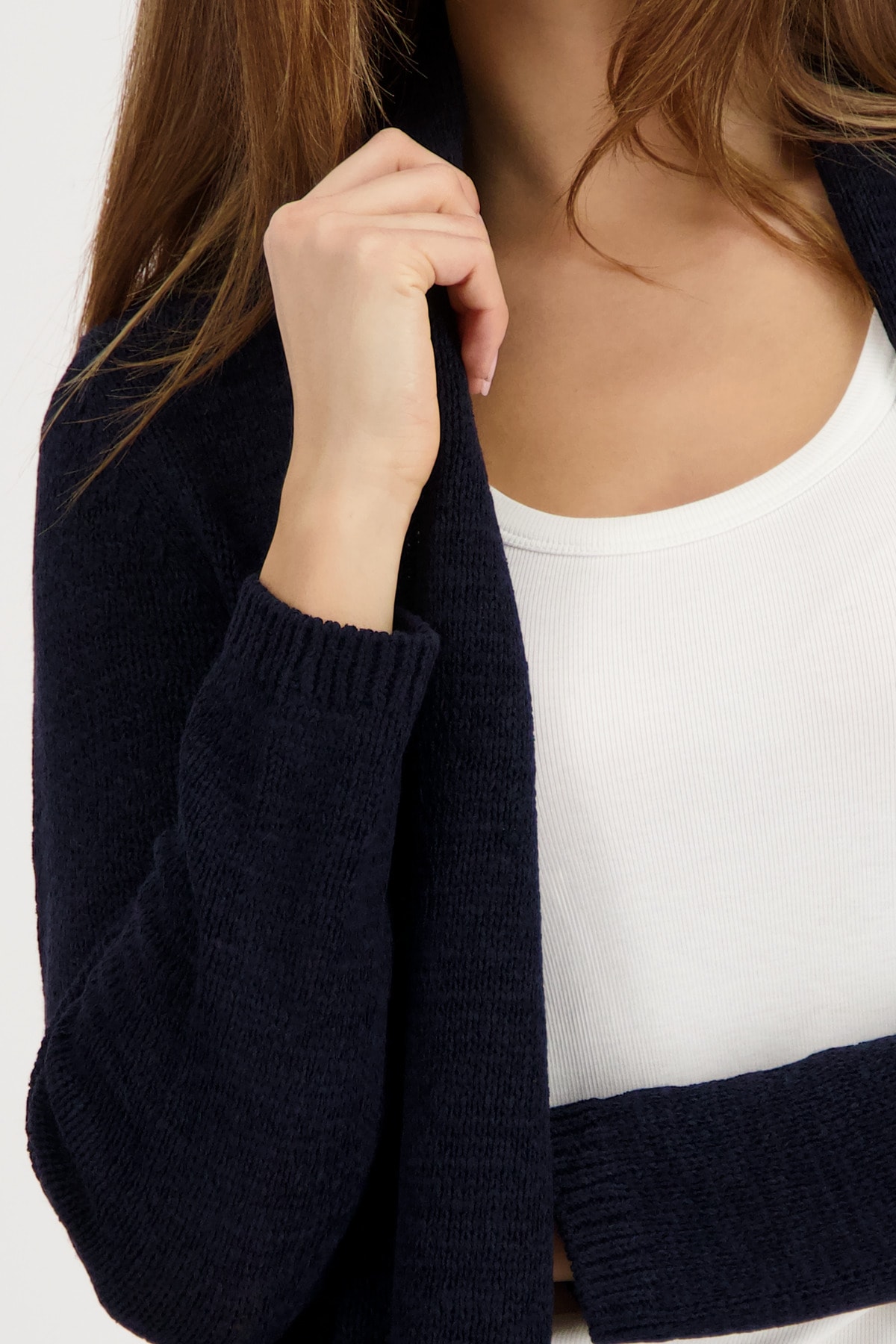 Monari Veste en tricot »Jacke Stricküberwurf Basic« Schalkragen, Regular Fit