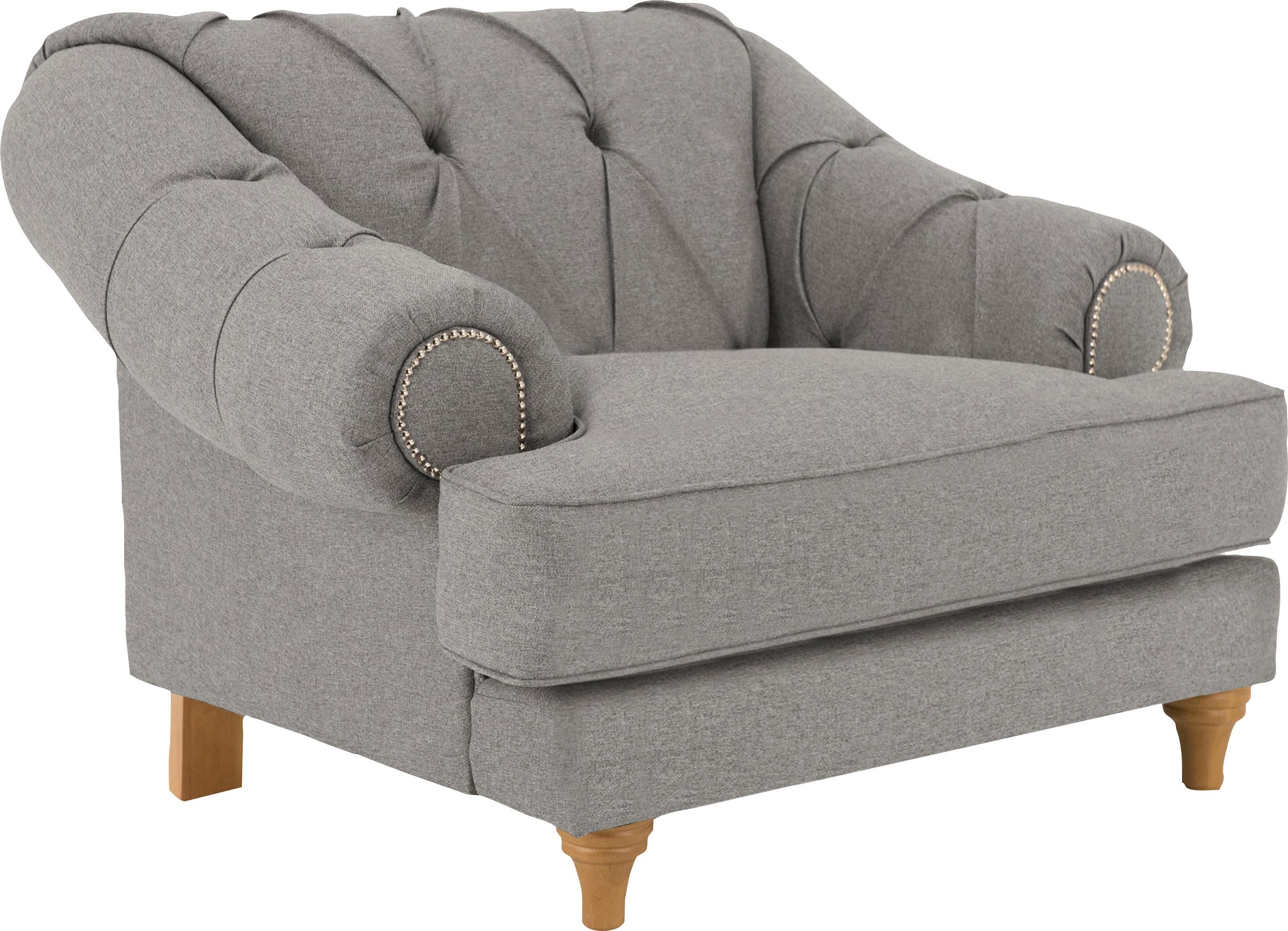 Home affaire Sessel »Alegra« mit Knopfheftung im Rücken, Keder und Nieten in Armlehnen