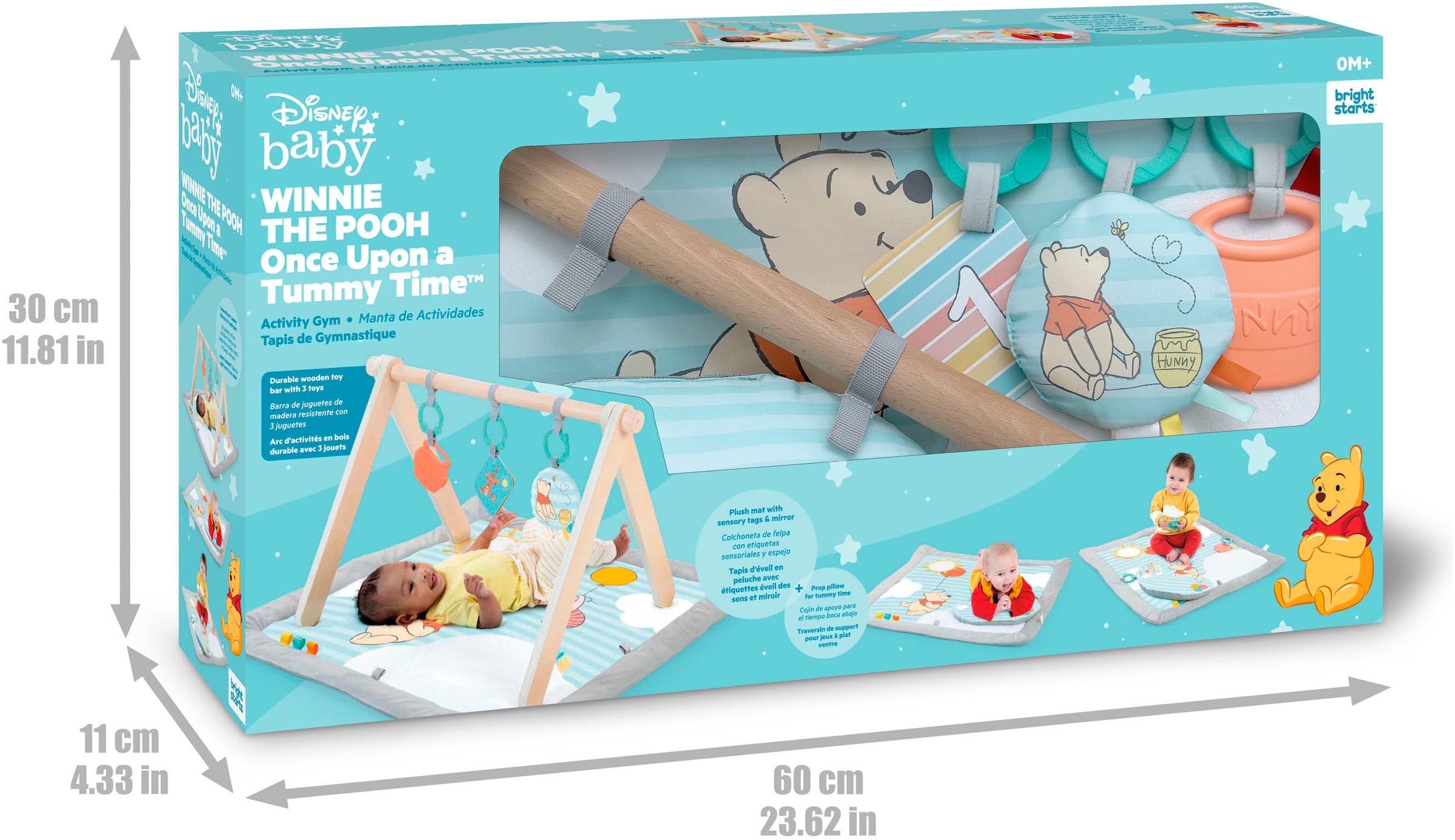 Bright Starts Spielbogen »WINNIE THE POOH Once Upon a Tummy Time ™ Activity Gym« mit Plüschmatte und Stützkissen
