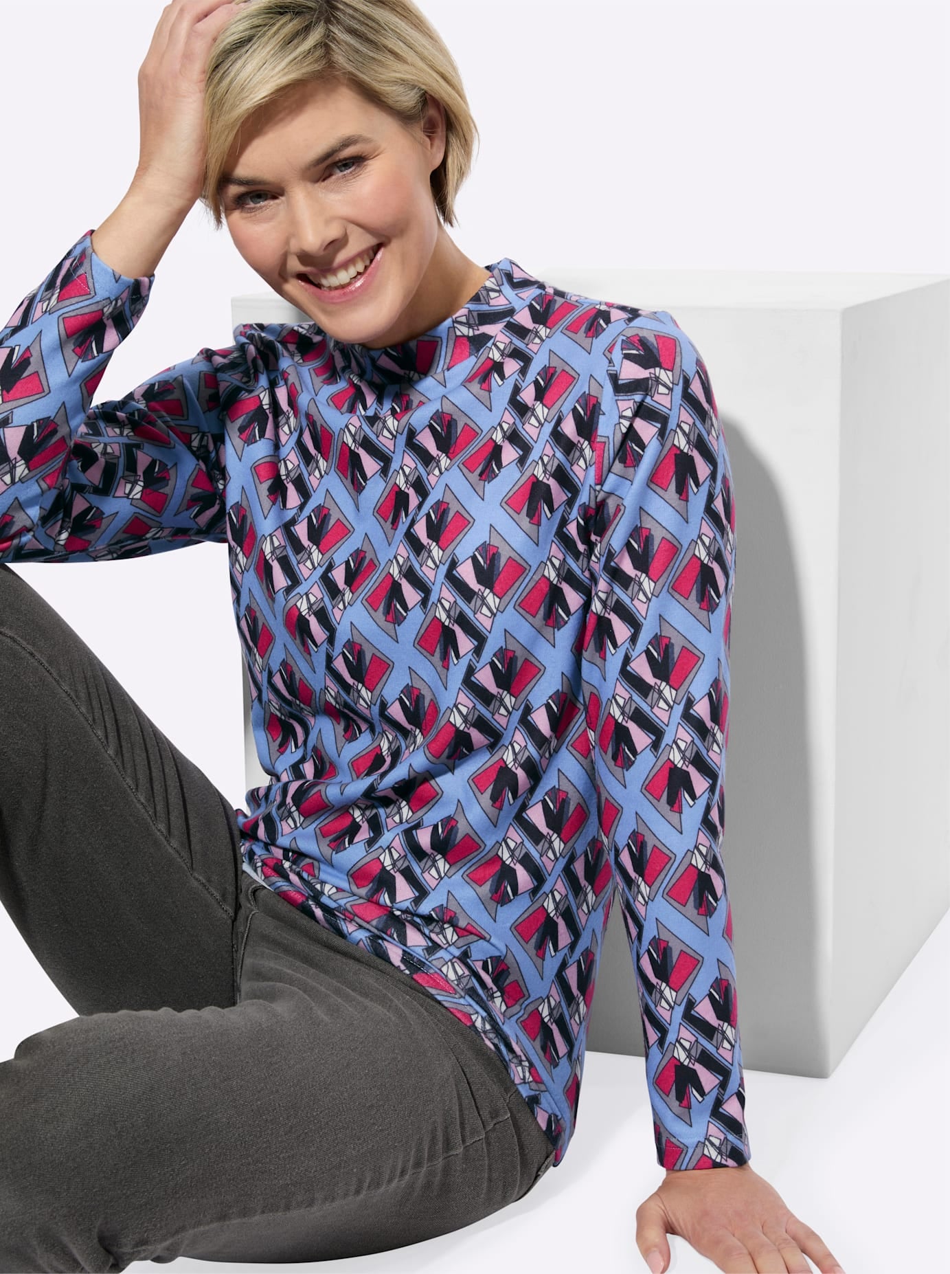 Classic Basics T-shirt à col montant »Winter-Shirt« 1