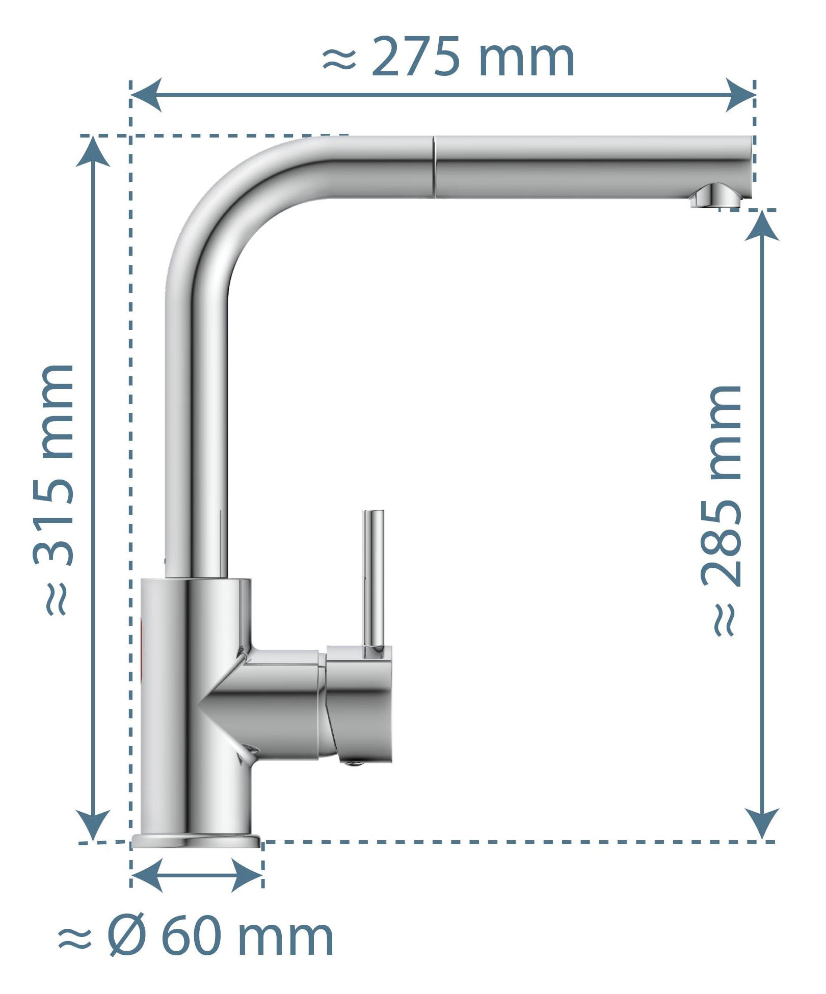 Schütte Robinet d'évier »VITAL« 1 cuis tlg. Technologie infrarouge/fonction Cold-Start/pivotant à 360° /fonction Eco-Click