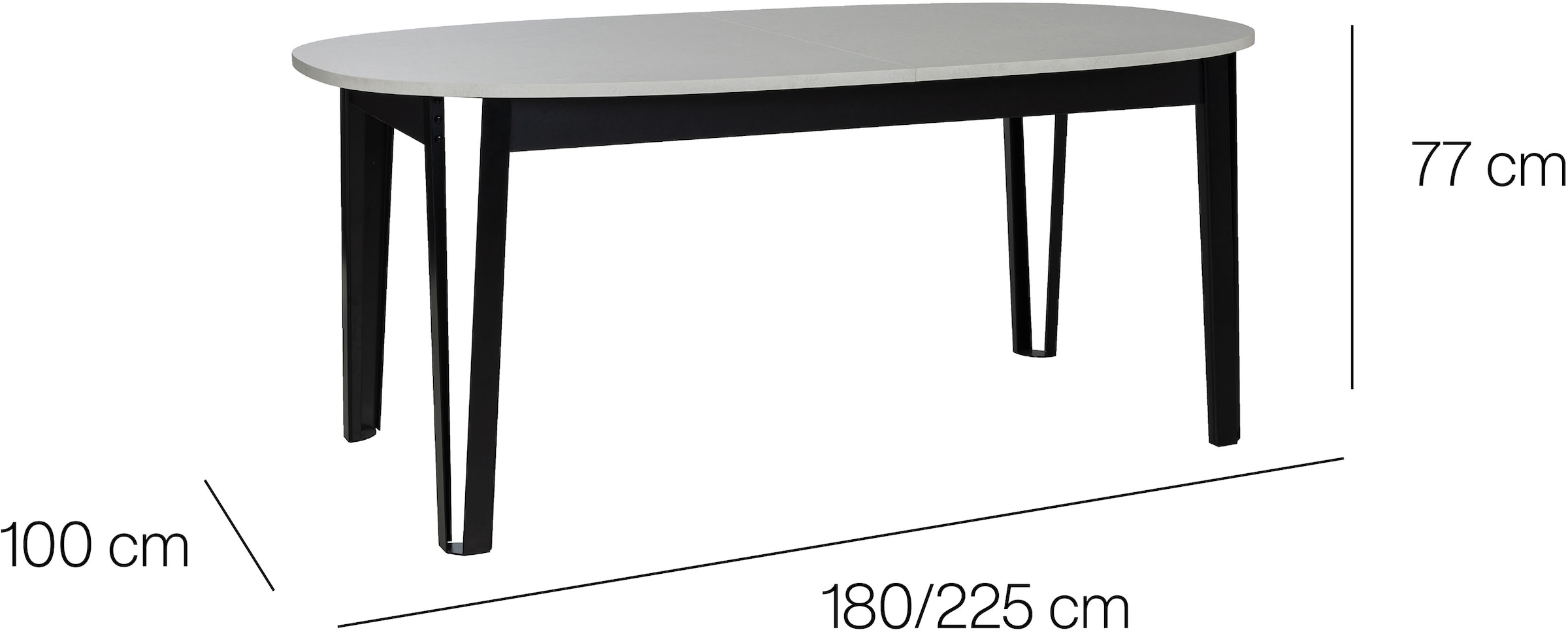 Gami Table de salle à manger »CRAFT« Ovale Tischplatte mit  Erweiterung