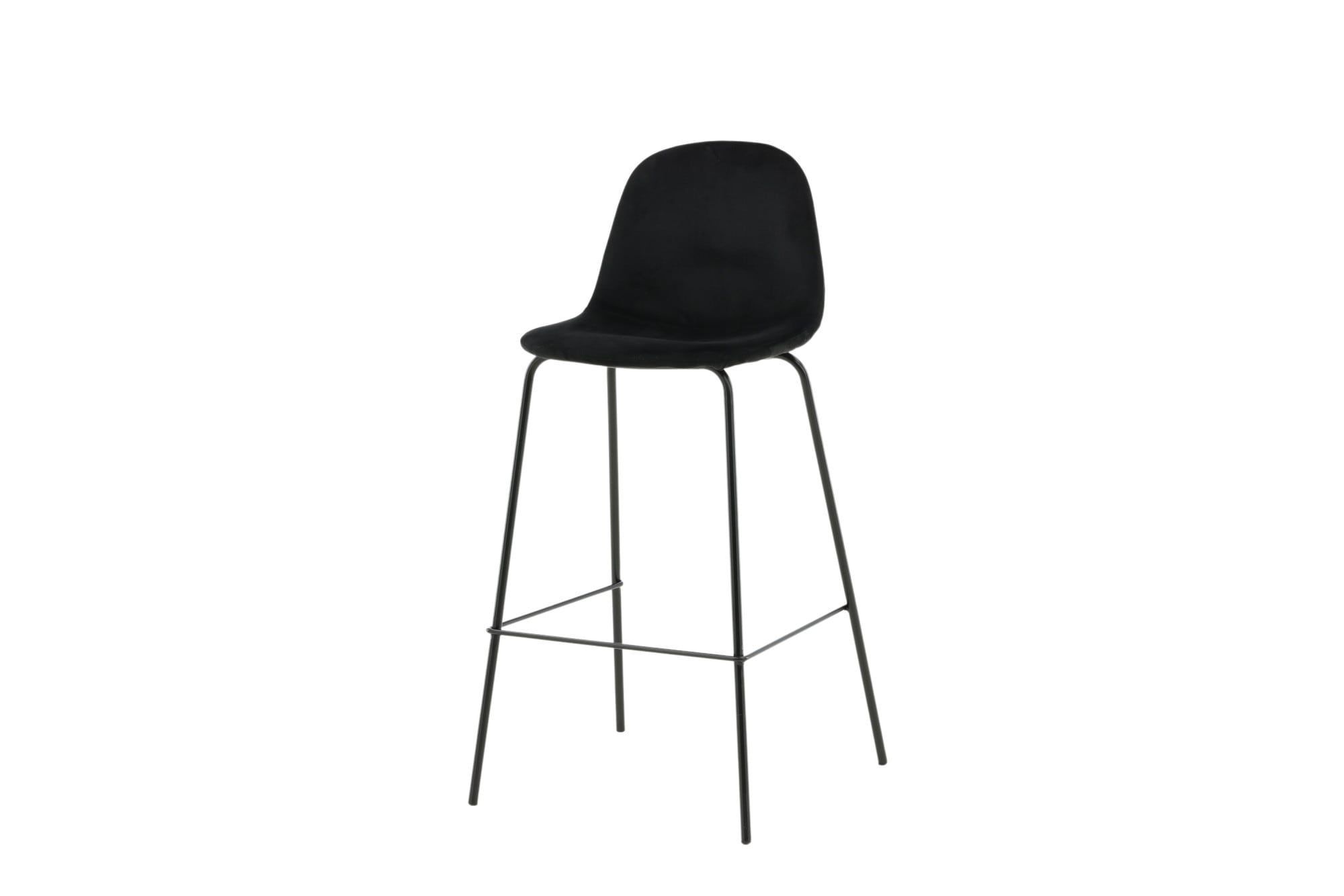 Venture Home Tabouret de bar »Polar, 2er-Set Barhocker in Schwarz-Samt, luxuriös, 150 kg belastbar« 2 cuis tlg. tabouret de bar, revêtement doux, pieds en métal noirs, repose-pieds, élégant