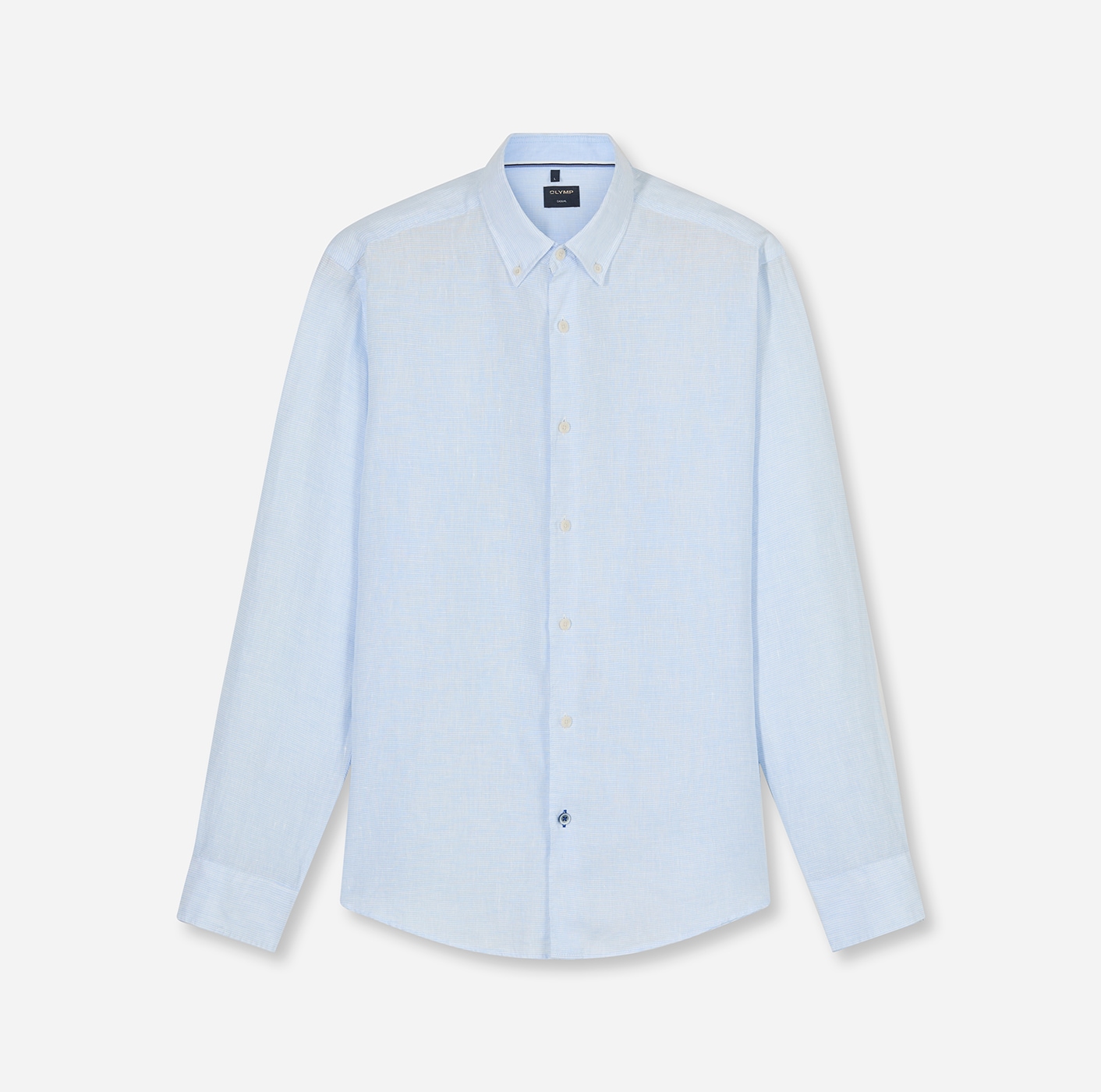OLYMP Chemise à manches longues Casual, Button-down-Kragen, regular fit, Leinen