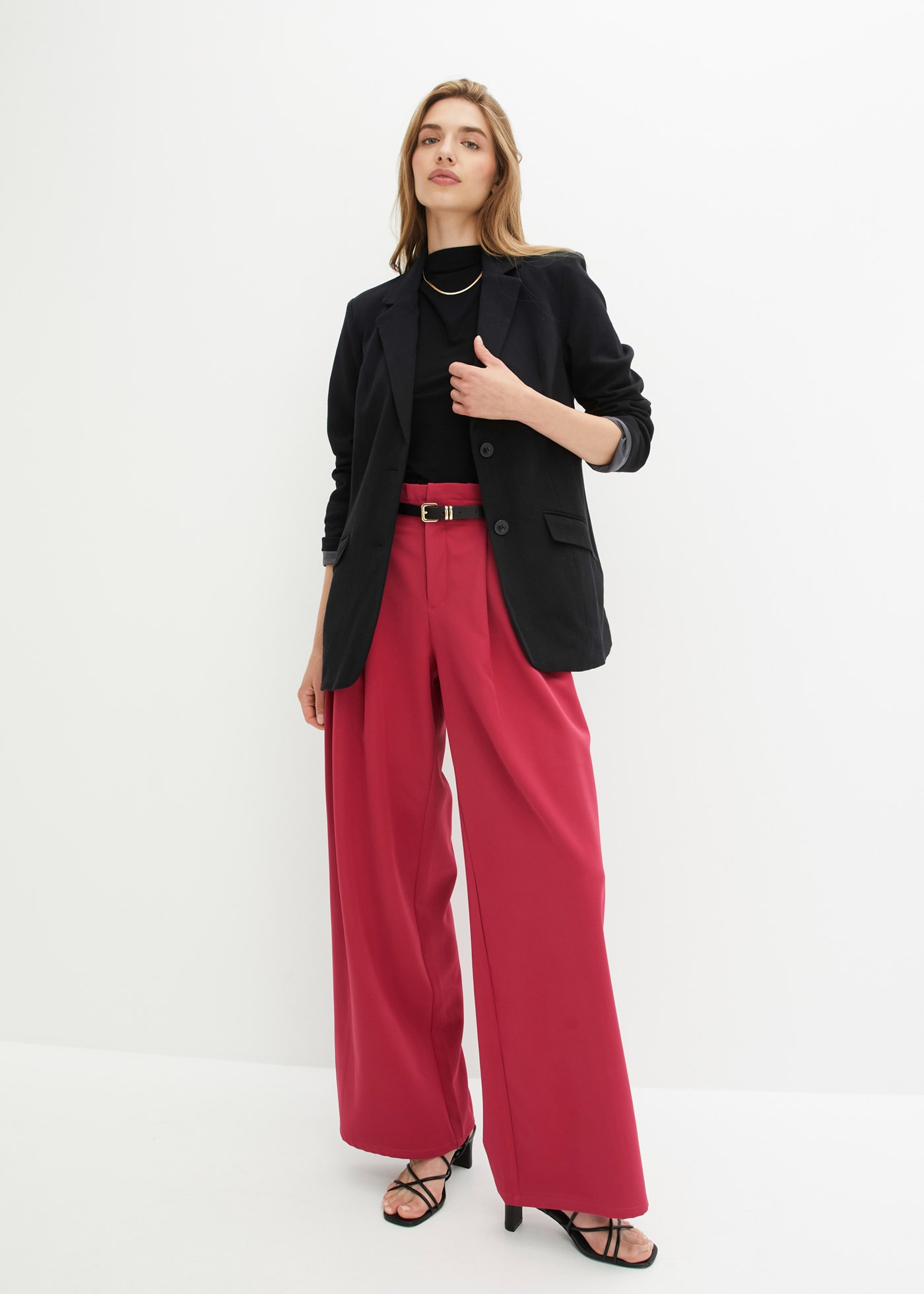 bonprix Veste blazer 1 pièces coupe élégante, ajustée à la taille, manches longues