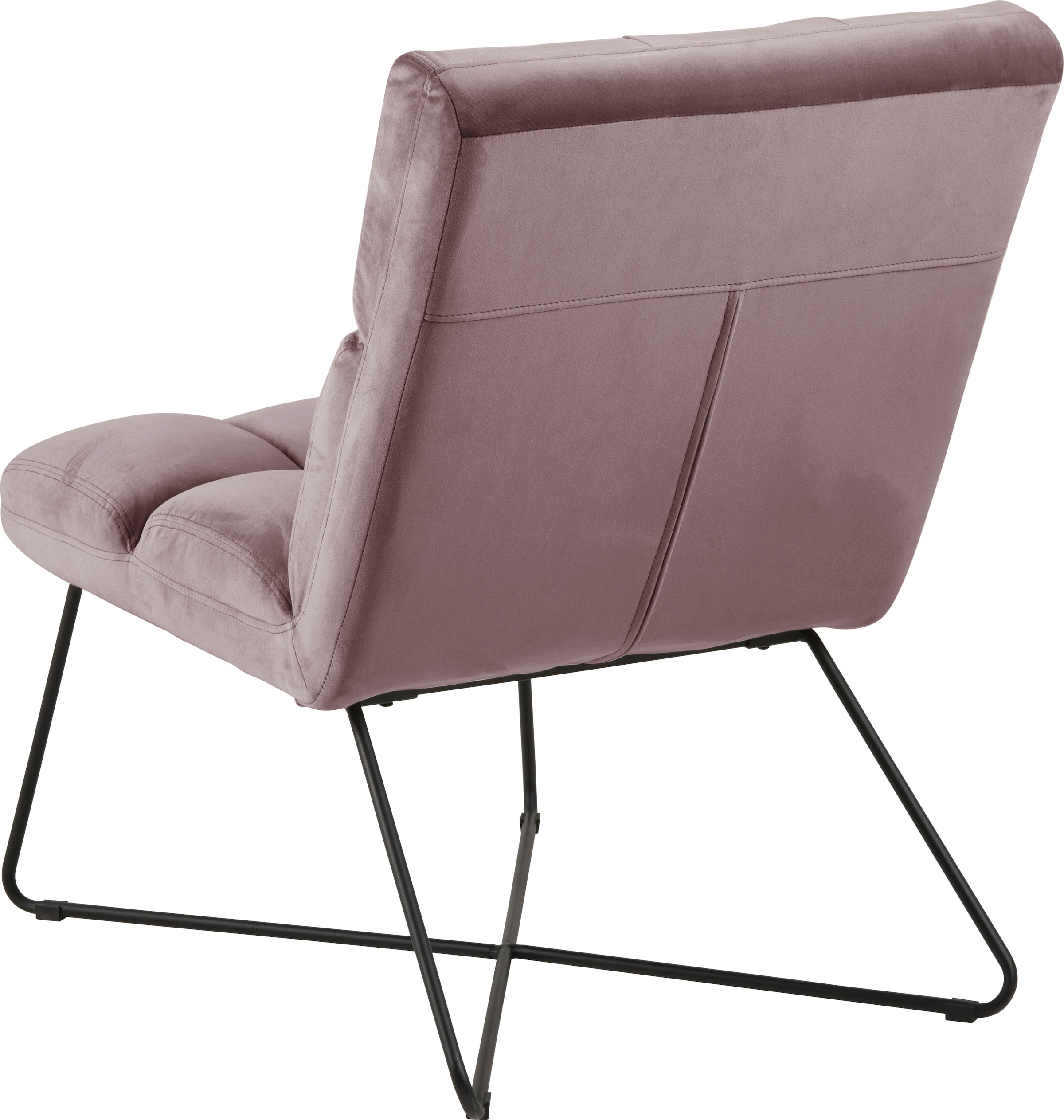 ACTONA GROUP Fauteuil lounge 1,  velours de coton et coutures carrées, différentes variantes