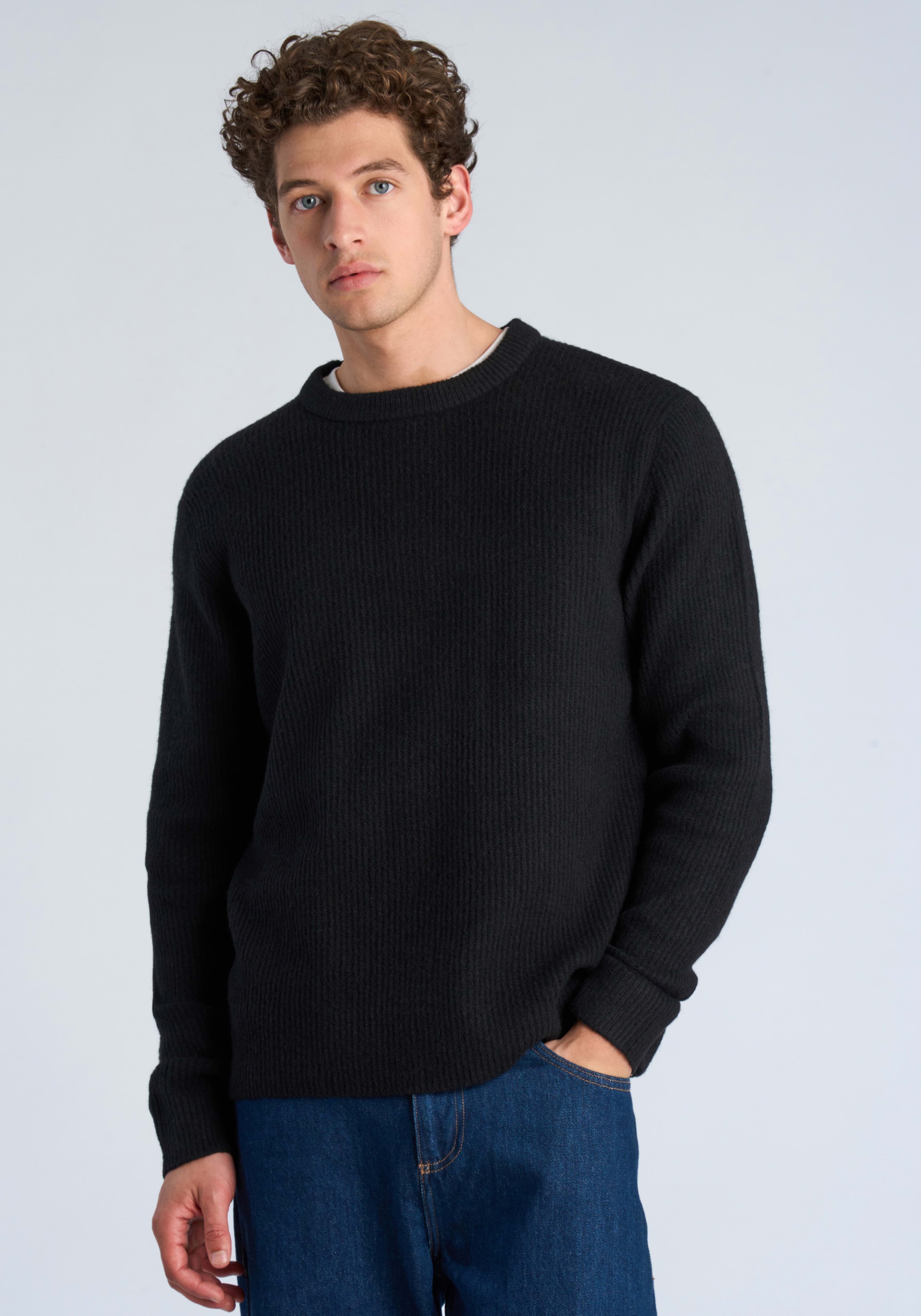 LINDBERGH Pull en tricot Winterpullover mit Wolle und Stretch / Meliert