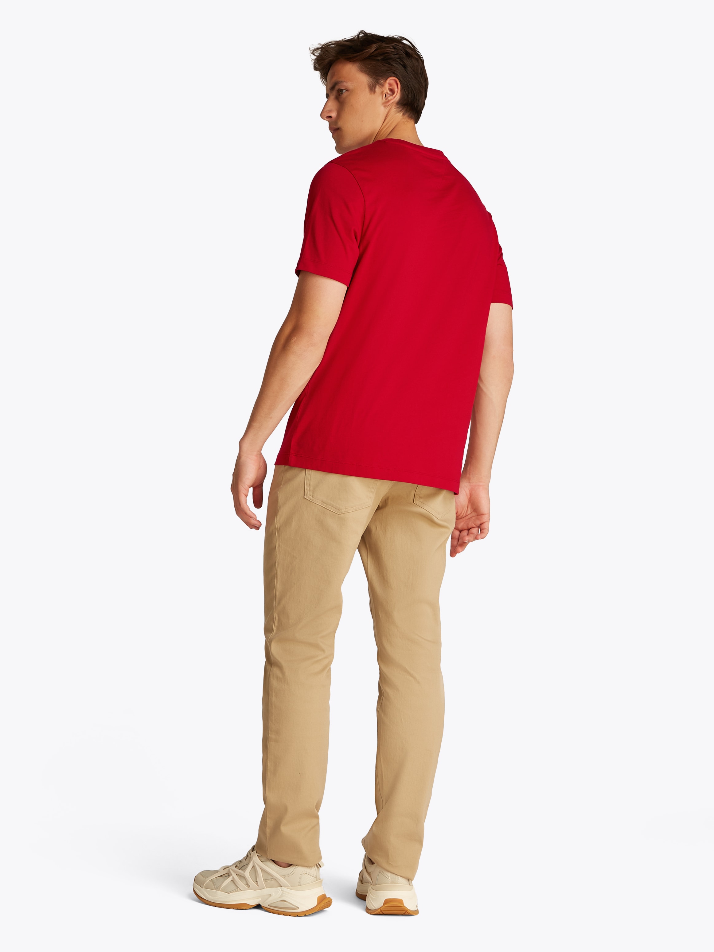 Tommy Hilfiger T-shirt »ESSENTIAL REG FIT SOLID TEE mit Stickerei und Rundhals« unifarben, casual, regular fit, Baumwolle, Rundhals