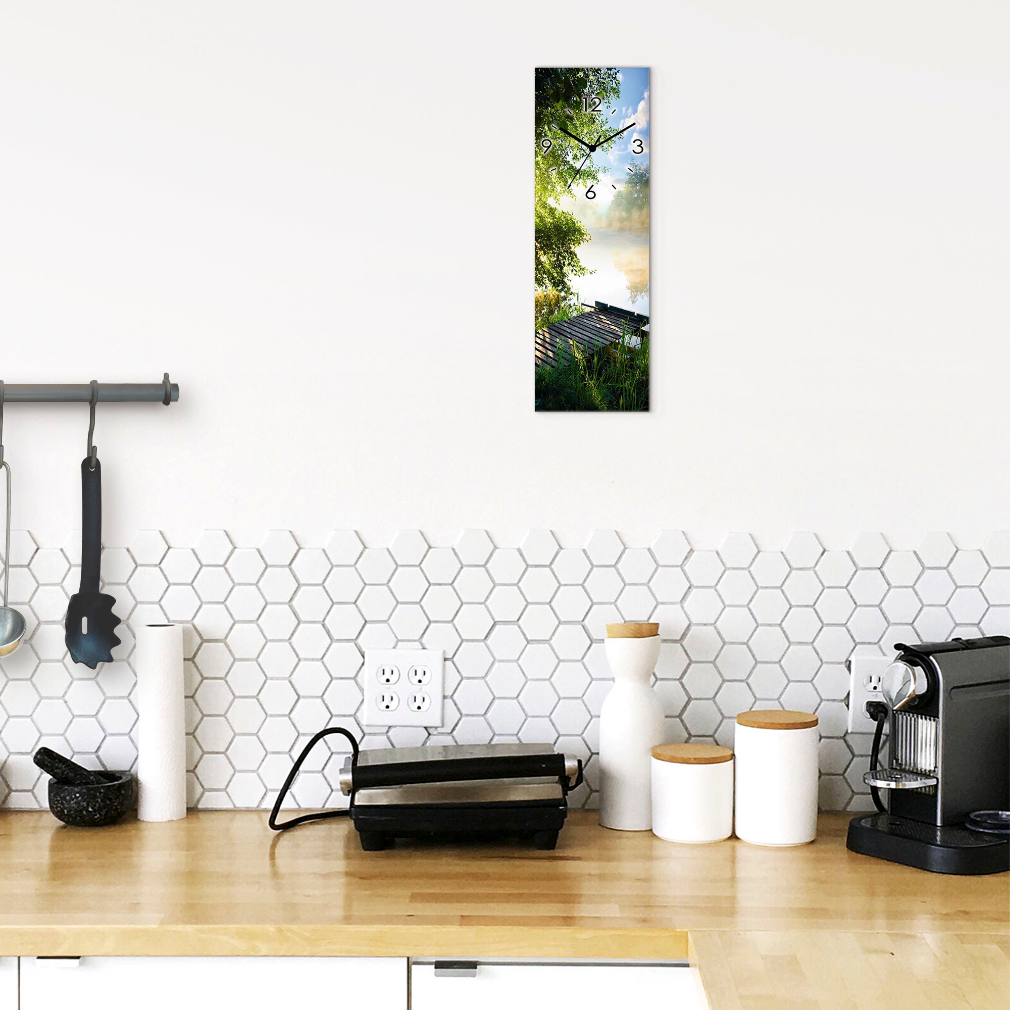 Artland Wanduhr »Angelsteg am Morgen« wahlweise mit  Quarz- oder Funkuhrwerk, lautlos ohne Tickgeräusche