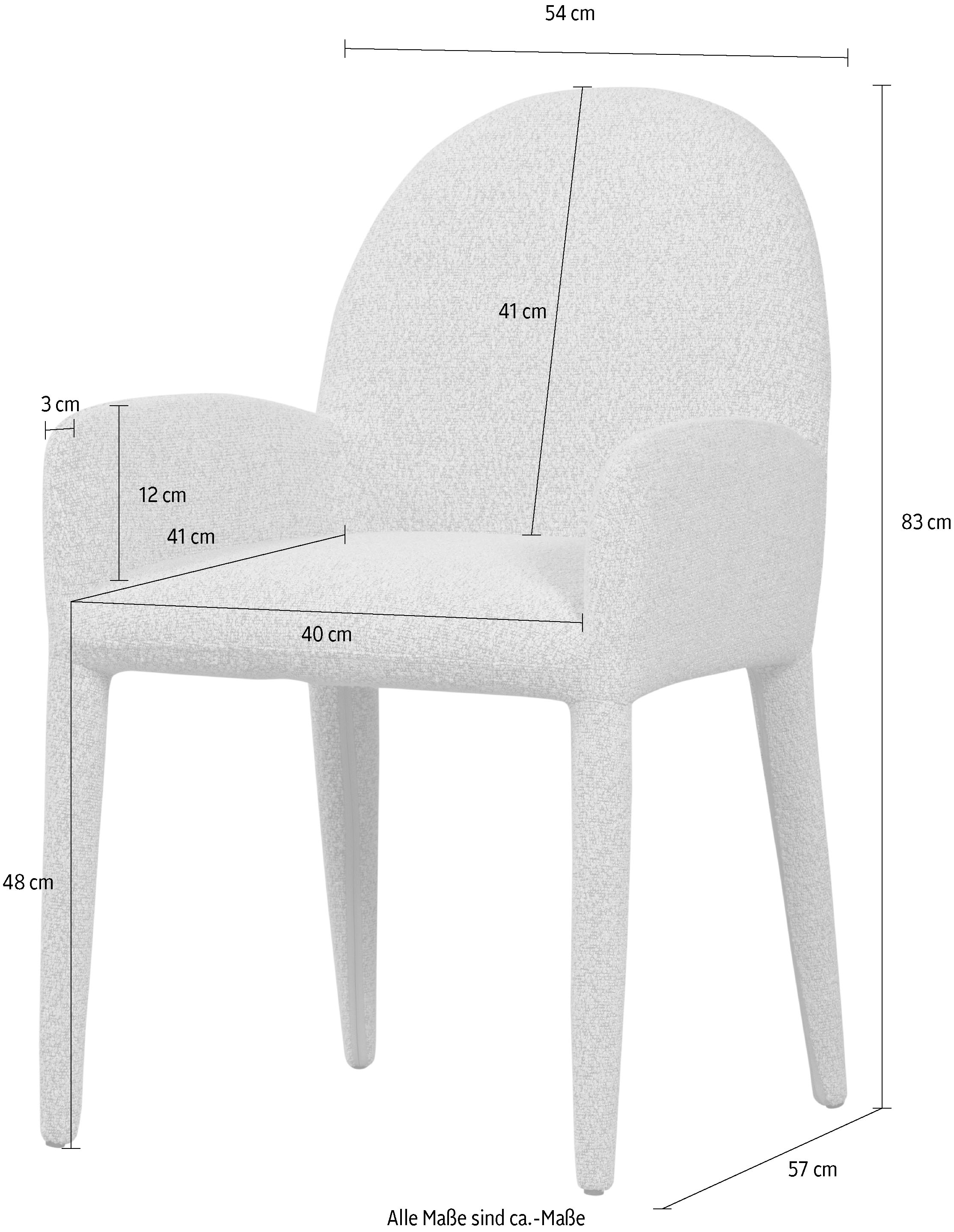 WOOOD Chaise de salle à manger »Elegance Bouclé-Bezug mit 3D-Melange-Effekt, H 83 x B 54 x T 57 cm« () capacité de charge 120 kg, livré monté, bonne résistance à l'usure