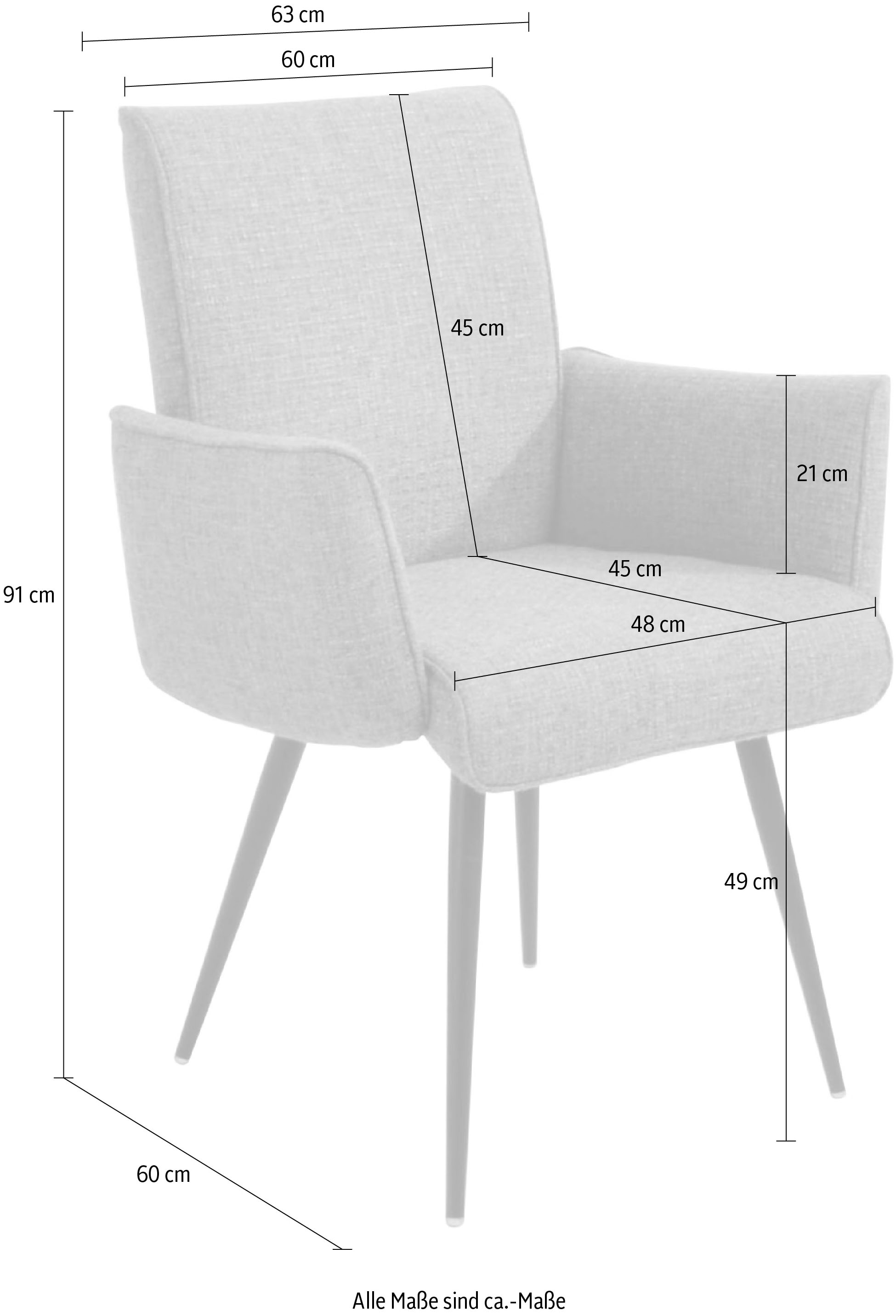 K+W Komfort & Wohnen Ensemble de salle à manger »Giacomo I« 6 cuis tlg. 2 chaises et 2 fauteuils avec accoudoirs, largeur banc rembourré 200cm ou 177cm