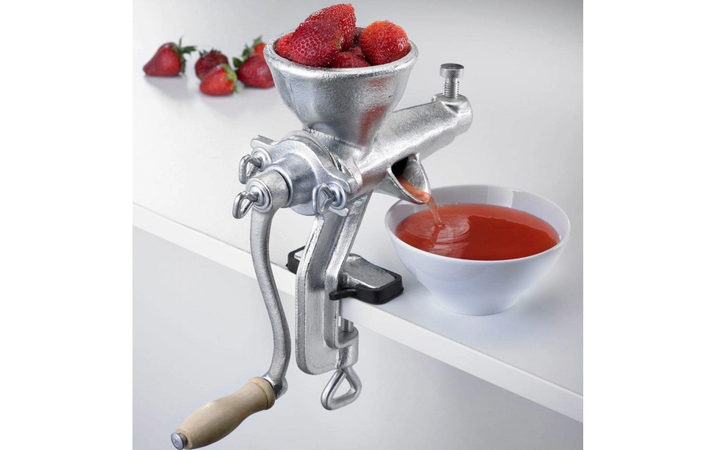 WESTMARK Centrifugeuse »Saft- und Beerenpresse Starke Else, 29 x 10,5 x 43 cm« presse manuelle à jus et baies en tôle d'acier avec fixation de table