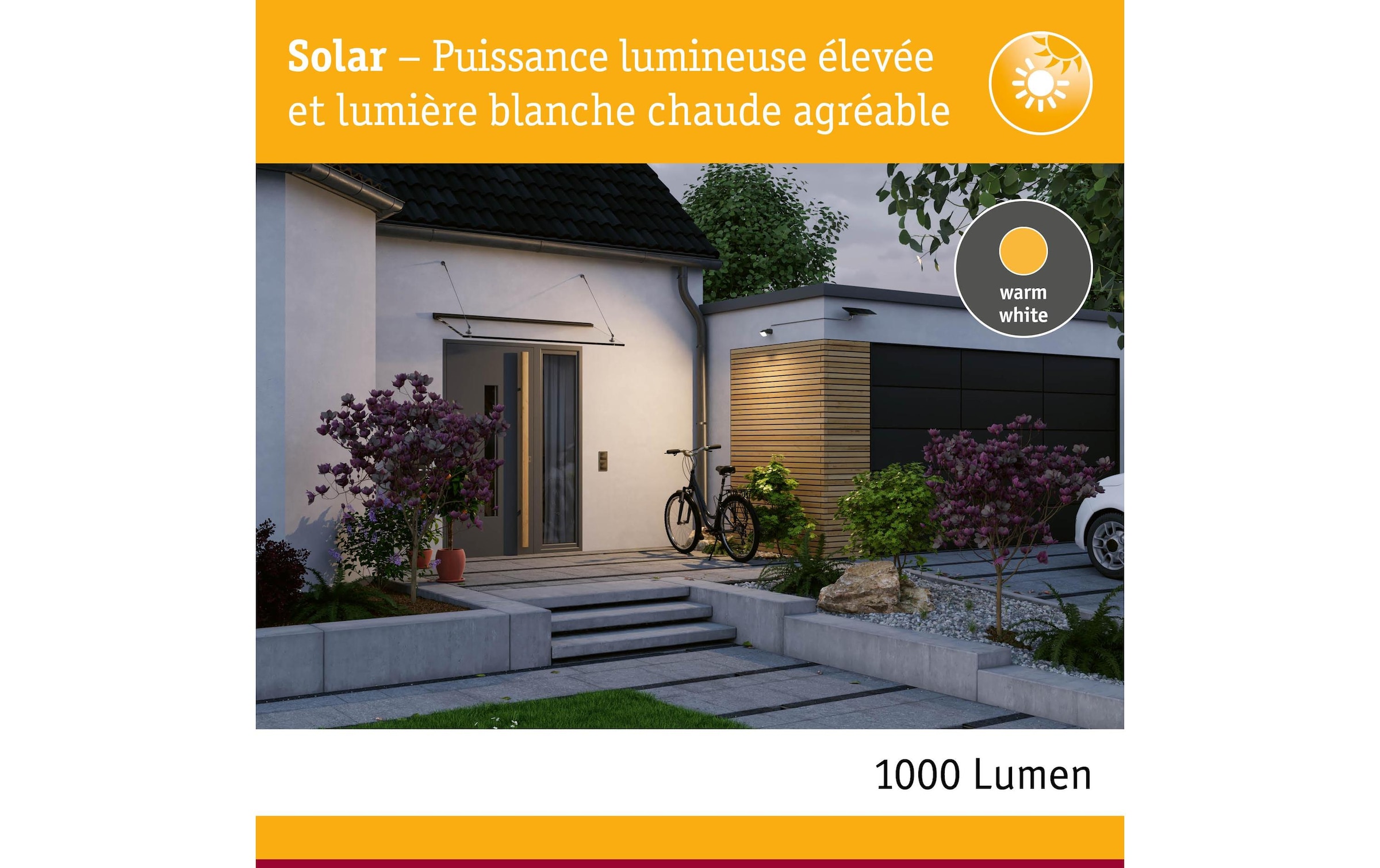 Paulmann Aussen-Wandleuchte »Solar Fluter Flotas inkl. Bewegungsmelder IP65 3000K 700 lm« LED-Modul warmweiss