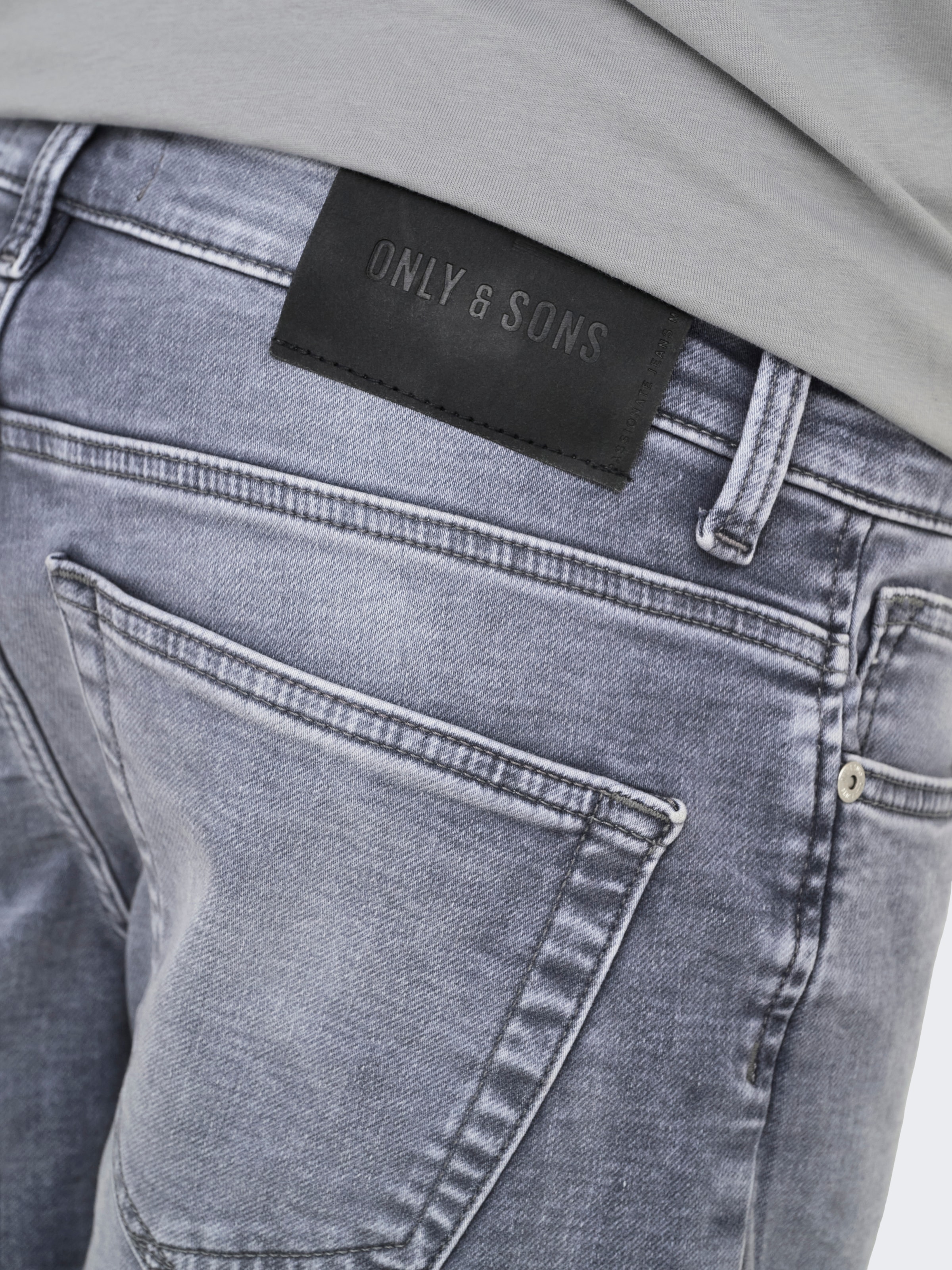 ONLY & SONS Short en jean »ONSPLY JOG MGD 0880 ANA DNM SHORTS NOOS« mélange coton, coupe régulière