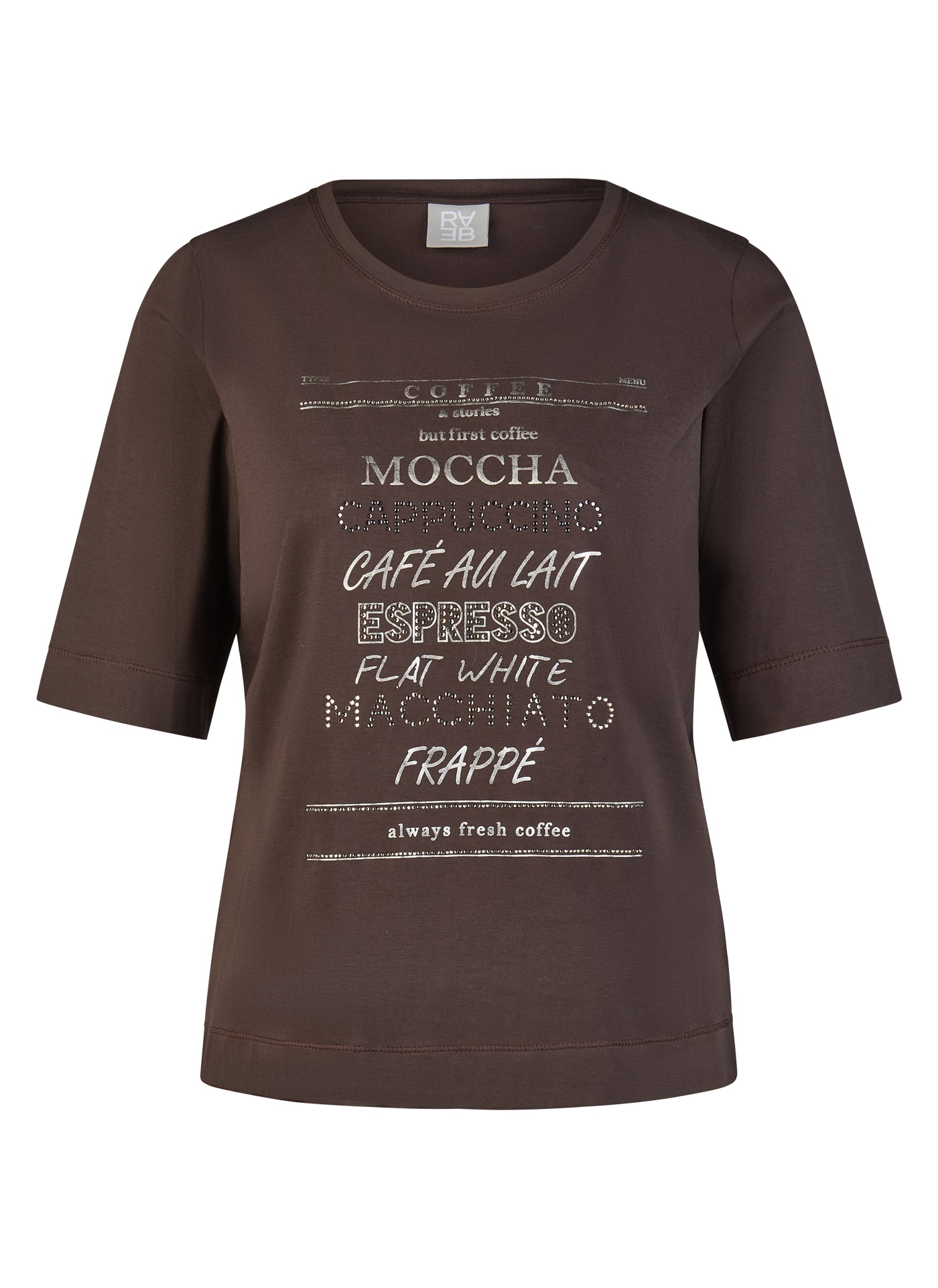 Rabe Shirt à col rond T-shirt d'été avec détails clous et imprimés
