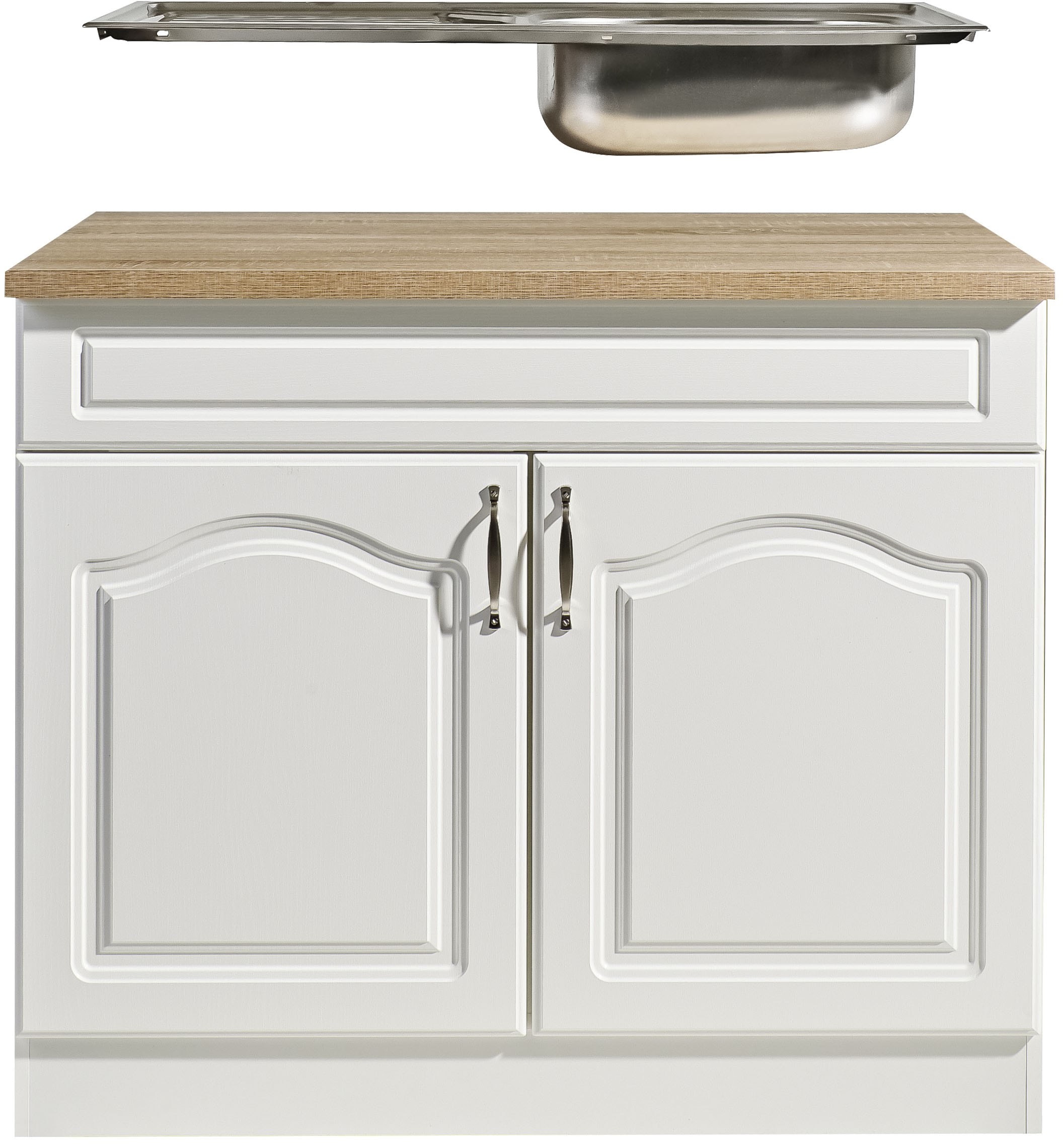 wiho Küchen Meuble évier »Linz« 100 cm breit, in Landhaus-Optik