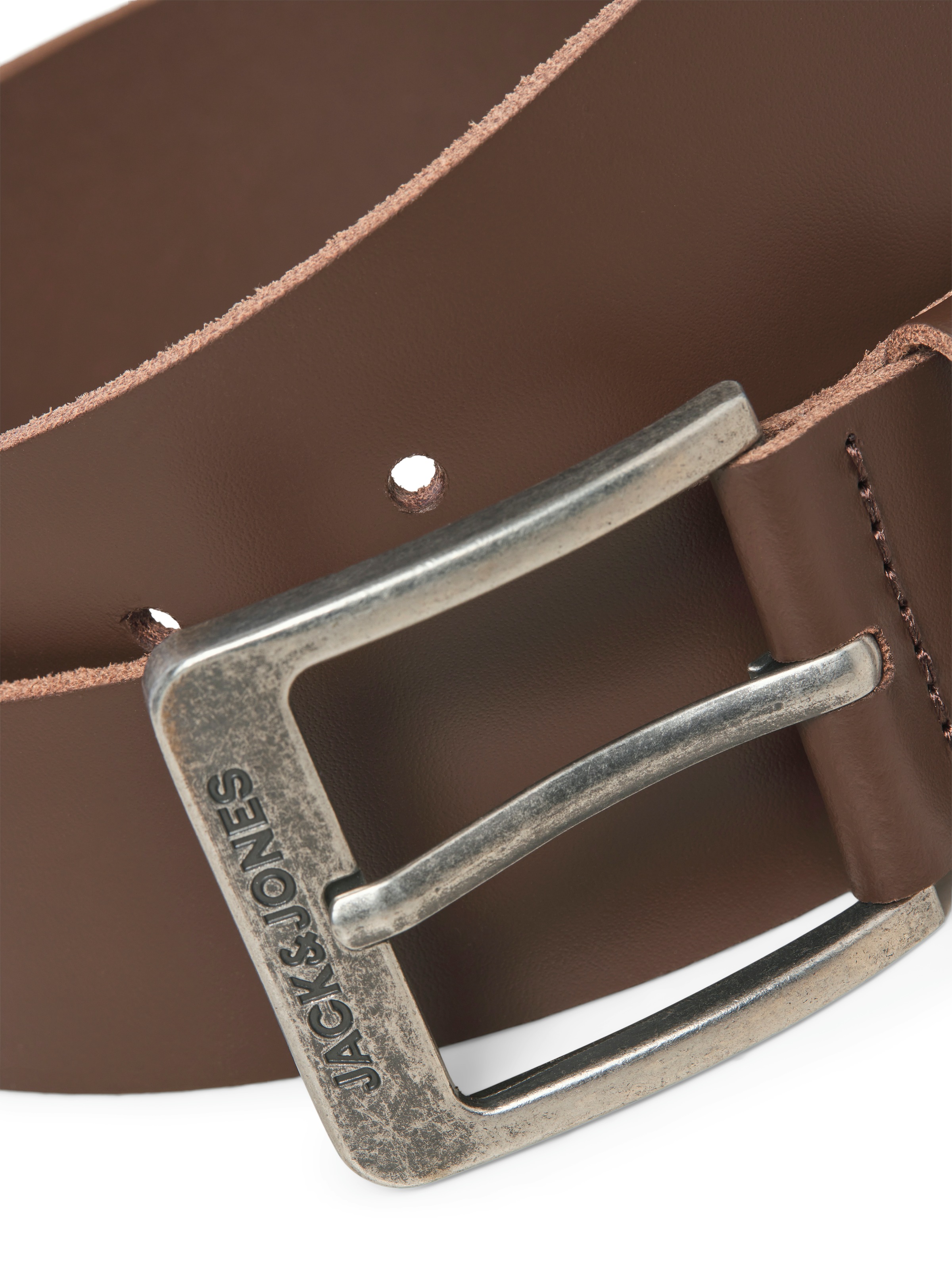 Jack & Jones Ceinture en cuir »JACBRAGA LEATHER BELT SN« mit silberner Schliesse