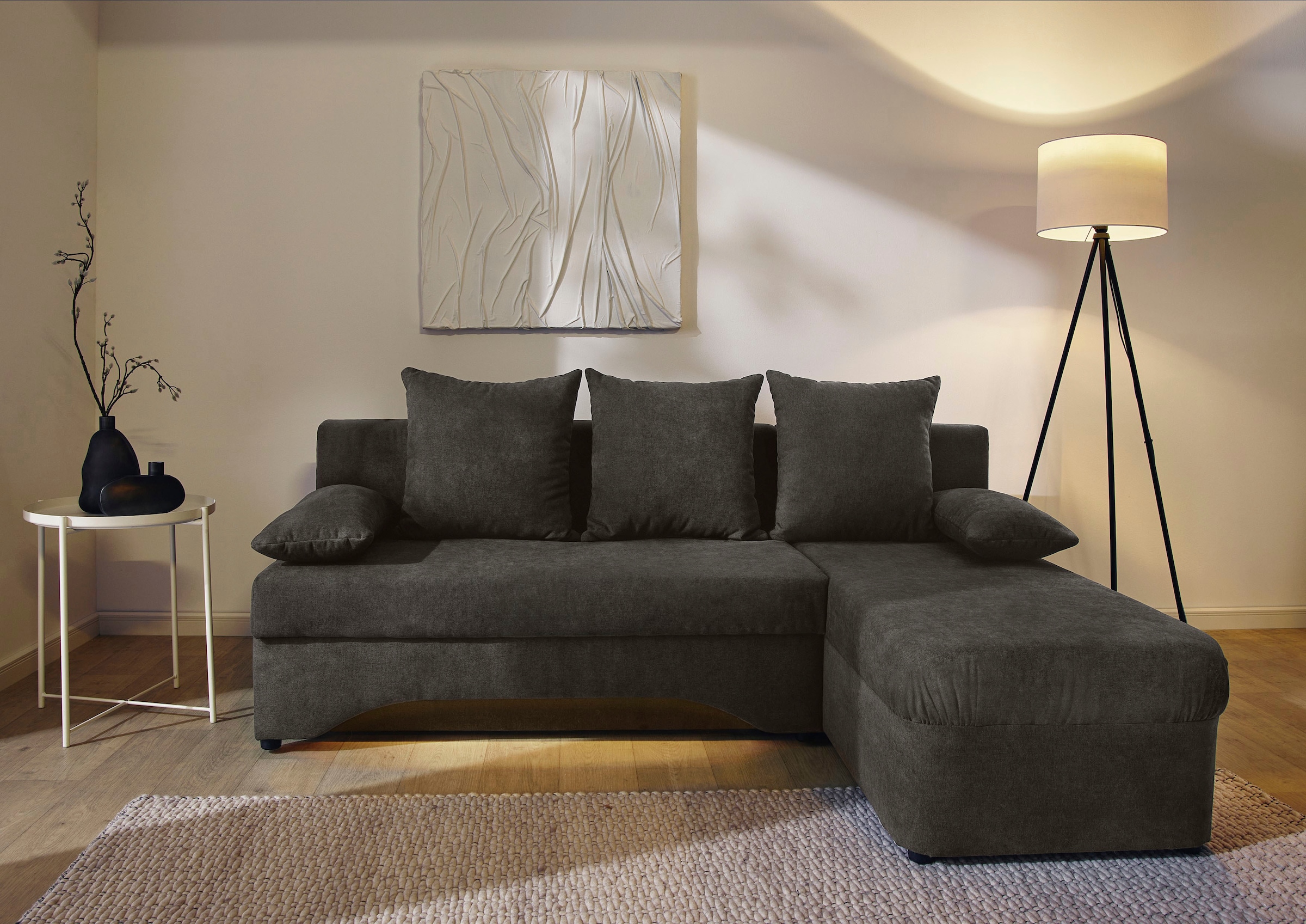 Jockenhöfer Gruppe Ecksofa »Starlight L-Form, B: 191 cm« mit Schlaffunktion, Bettkasten & Licht, Unser Dauertiefpreis