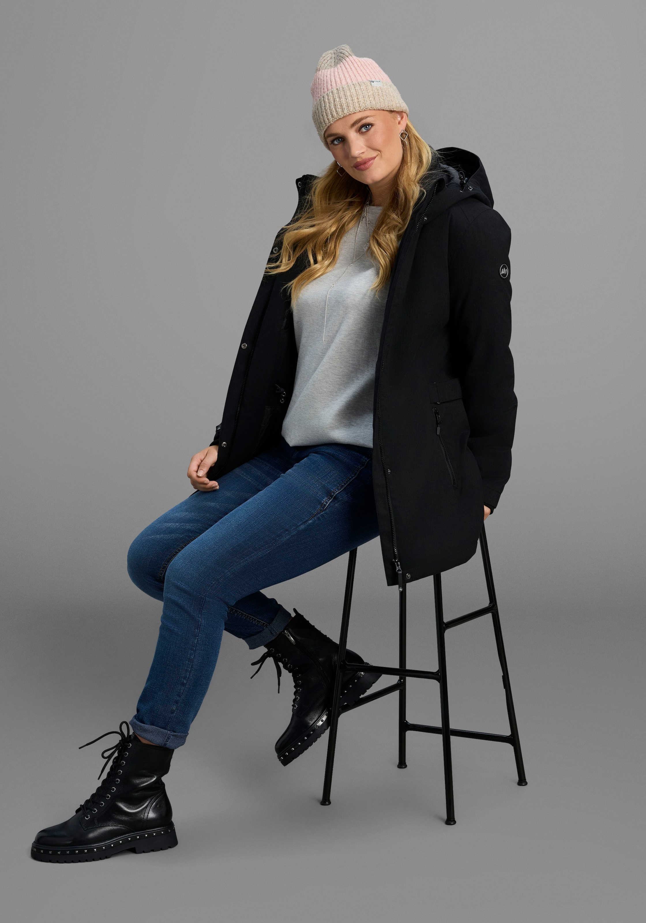 Polarino Parka fonctionnelle mit Kapuze Grosse Grössen, Winterjacke,  wasserabweisend, winddicht  atmungsaktiv