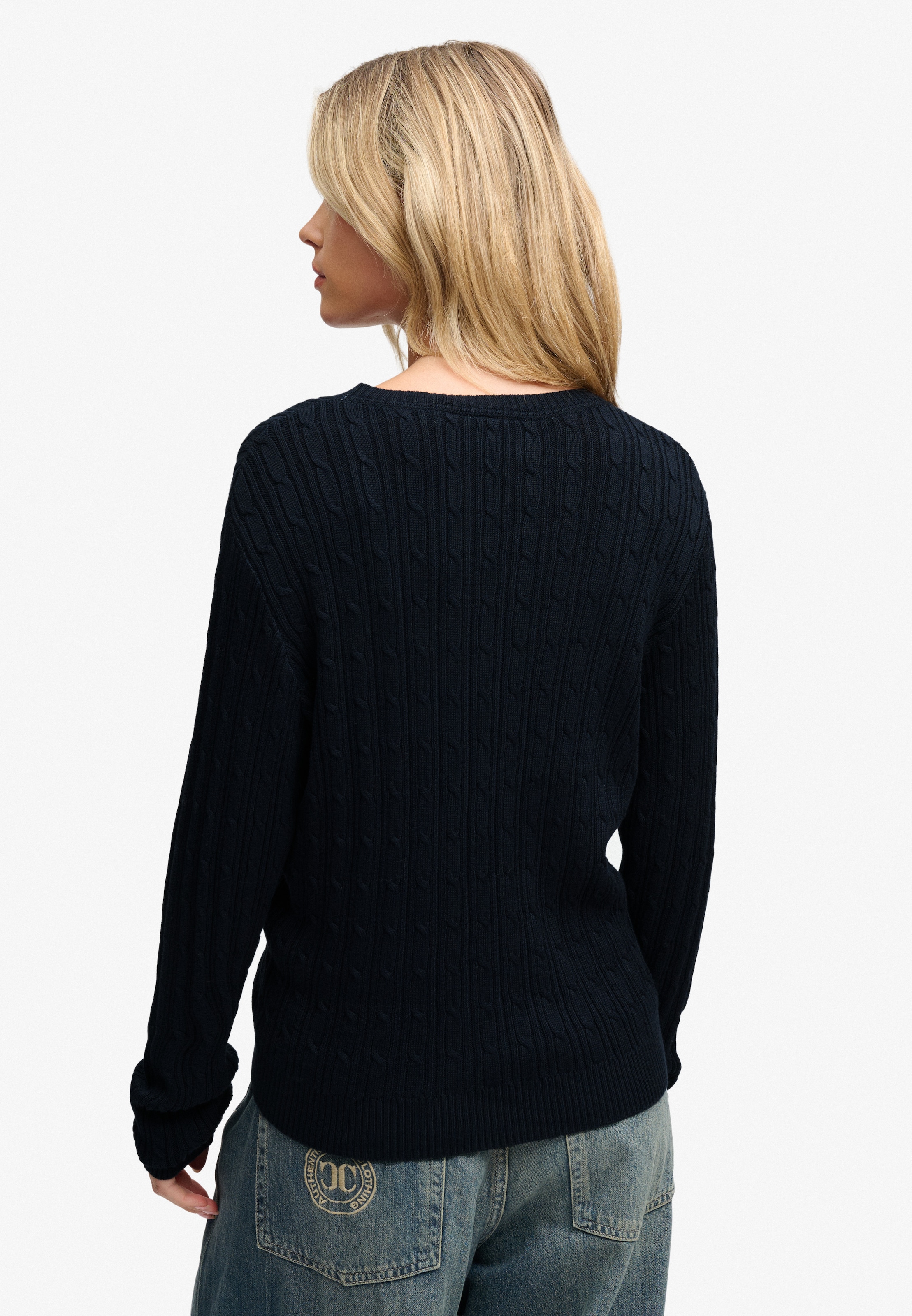 Superdry Veste en tricot »SLOUCHY CABLE CARDIGAN« Baumwollmischung