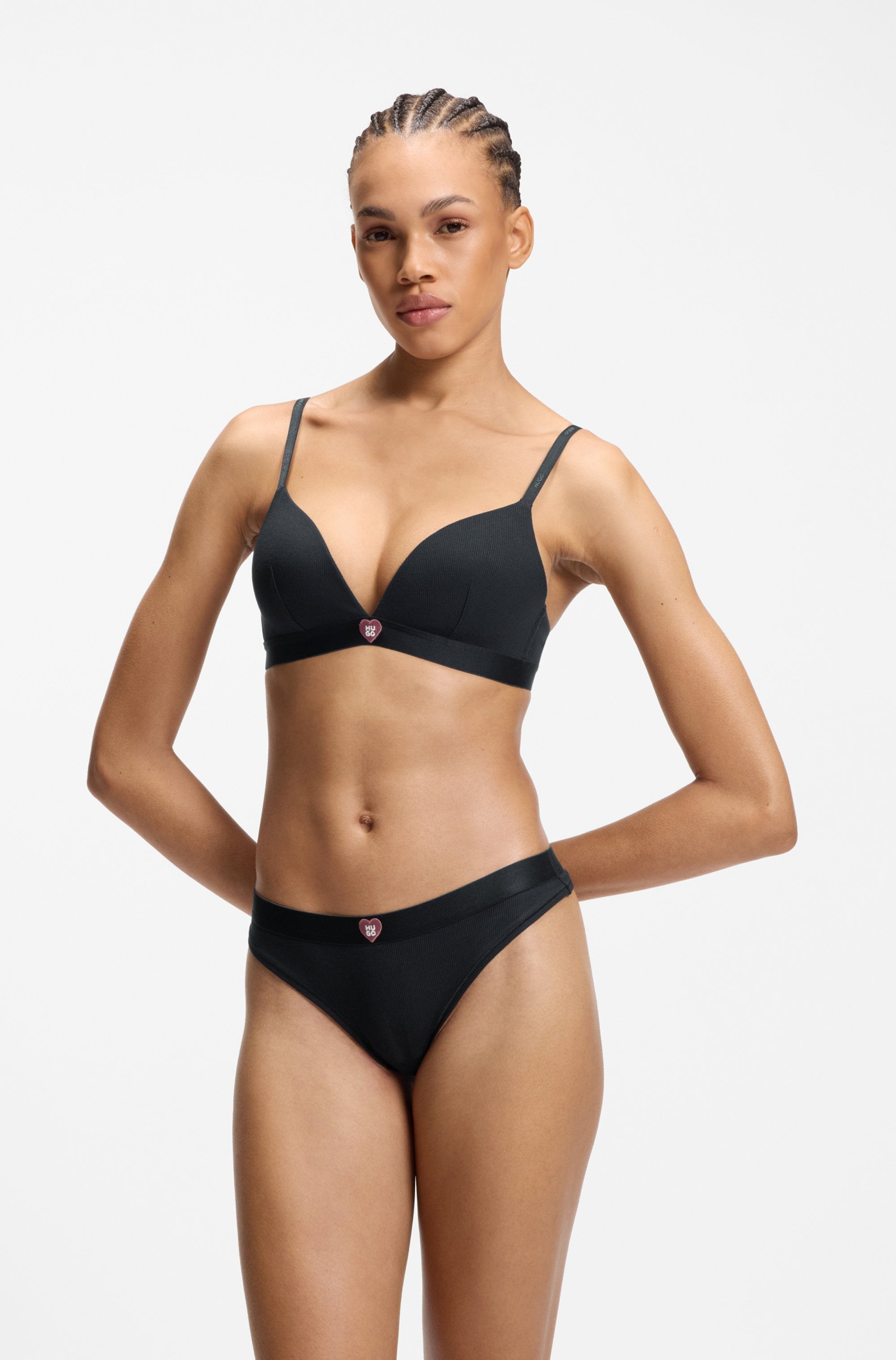 HUGO Underwear Triangel-BH »HUGO HEART« aus Stretch-Gewebe mit Logo-Trägern