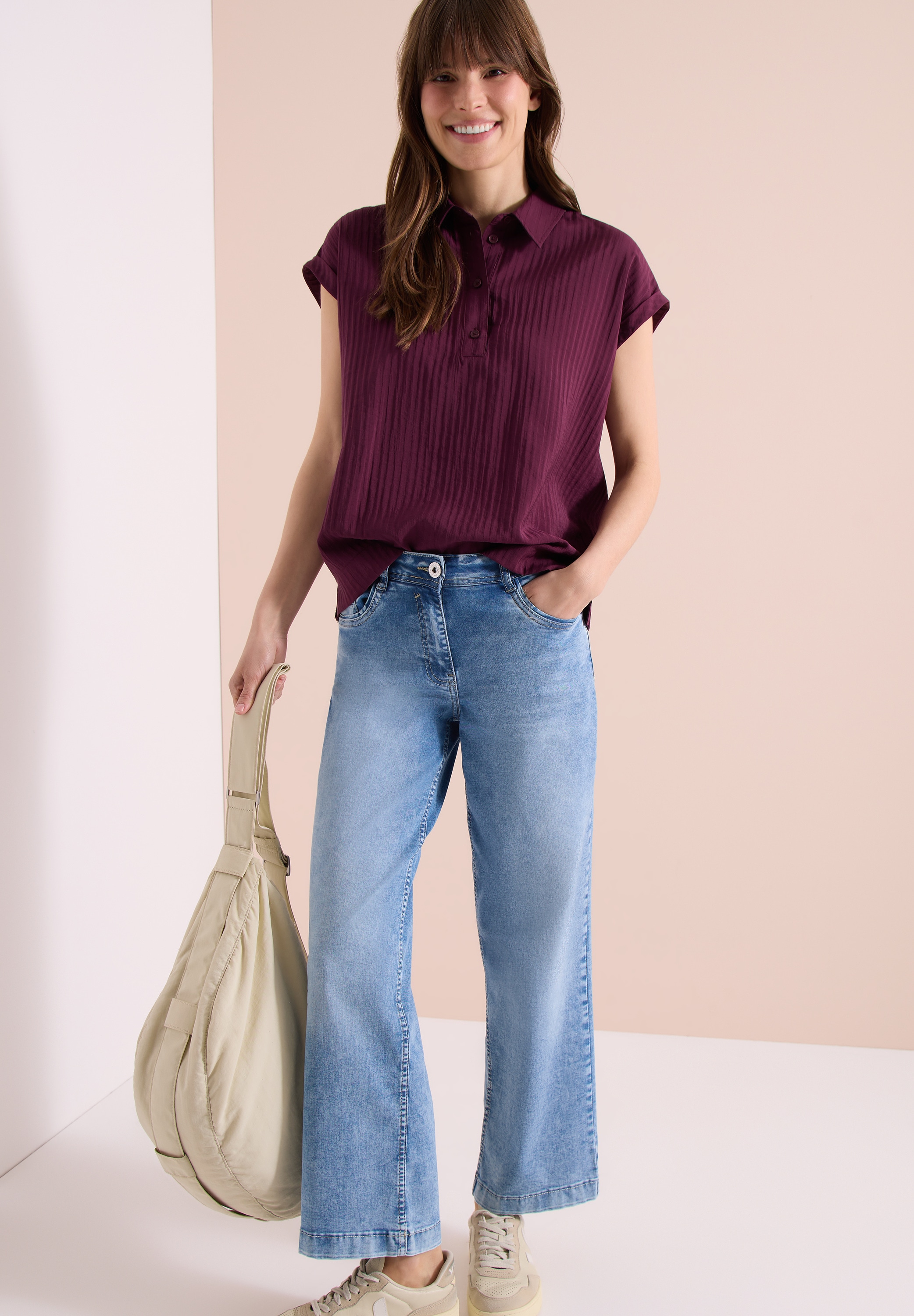Cecil Blouse à manches courtes avec patte de boutonnage décorative