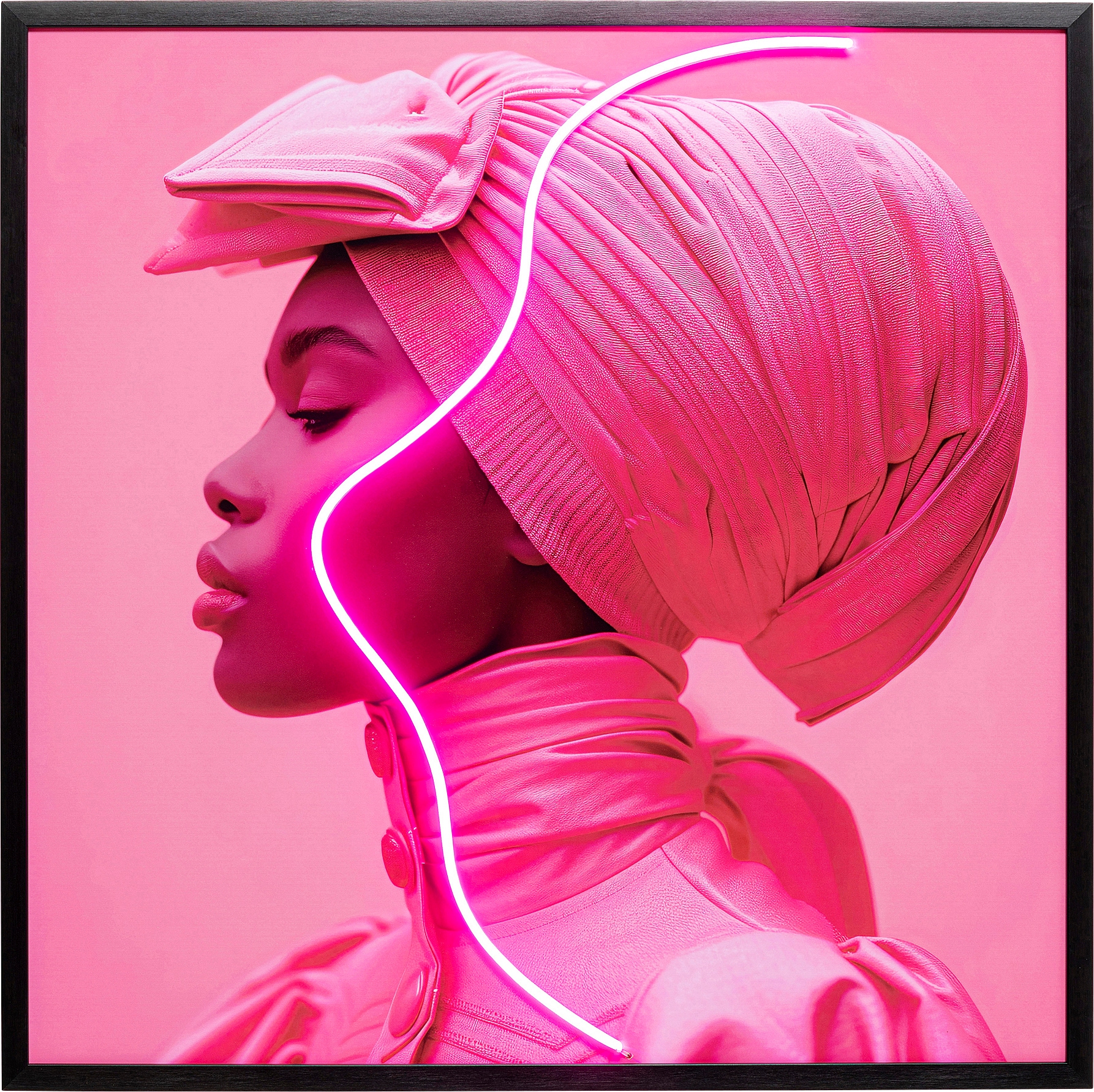 Kare Design LED-Bild »Gerahmtes Bild Pink Woman 80x80cm« 1, 