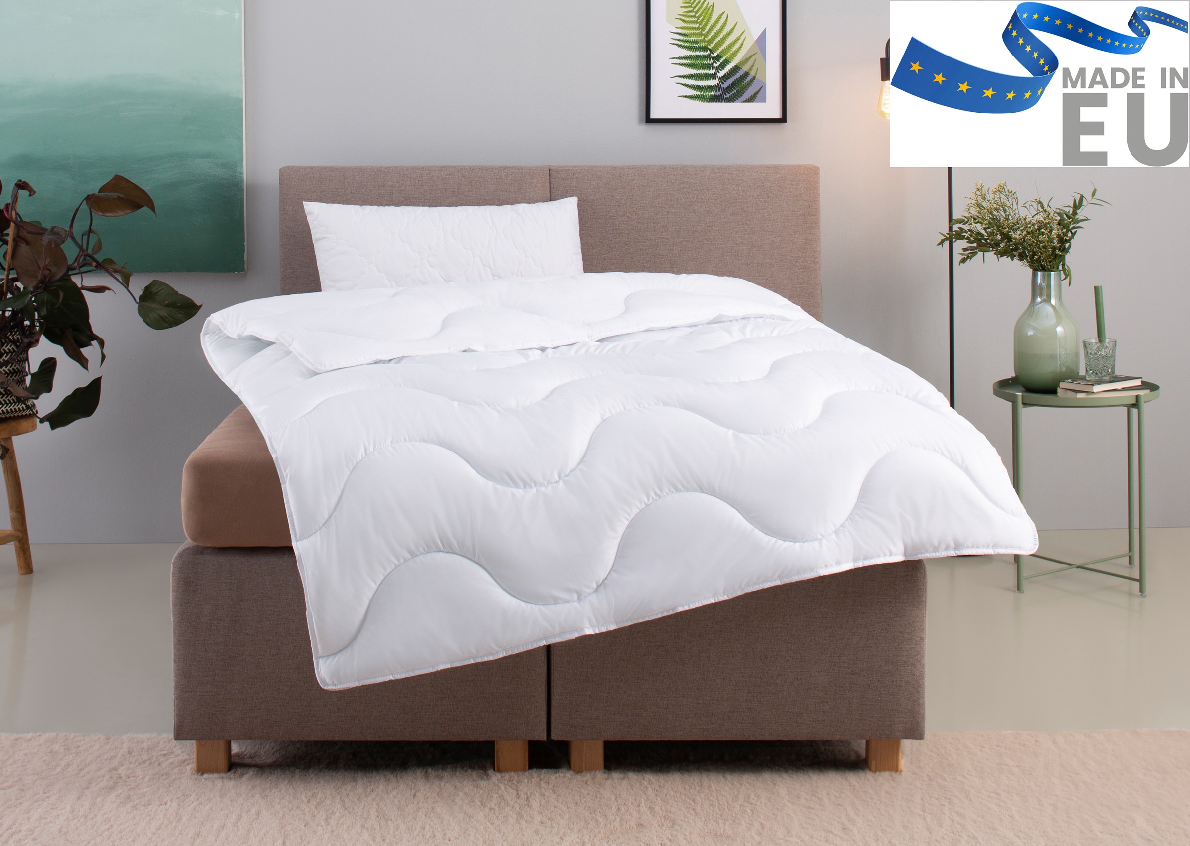 GOODproduct Microfaserbettdecke + Microfaserkissen »Mailo, Bettdecke 135x200 cm, 155x220 cm« 2-tlg., Set mit Kissen 80x80 cm, Sommer, Winter