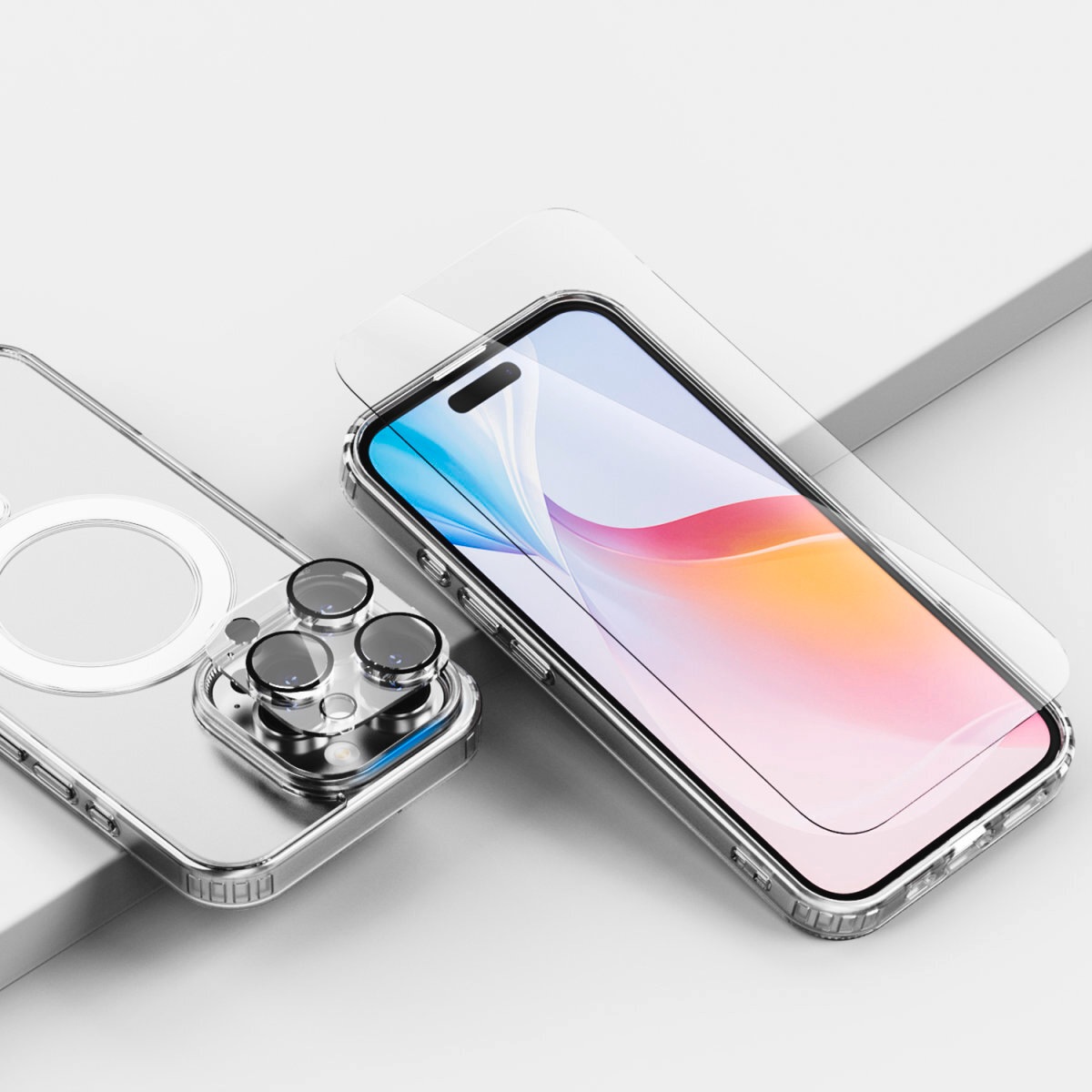 4smarts Handyhülle »3in1 Premium Starter Set für Apple iPhone 16 Pro Max« Backcover, Schutzhülle, Handyschutzhülle, Case, Schutzcase, stossfest