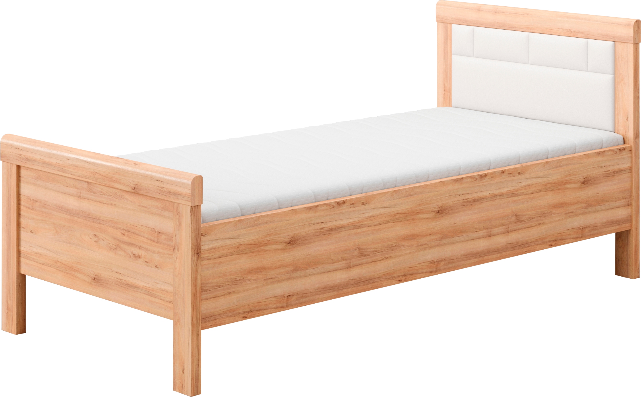 priess Einzelbett »Arnsberg Komfortbett mit flexibel höhenverstellbarer Liegefläche« gepolstertes Kopfteil, Made in Germany mit Blauem Engel und Goldenem M