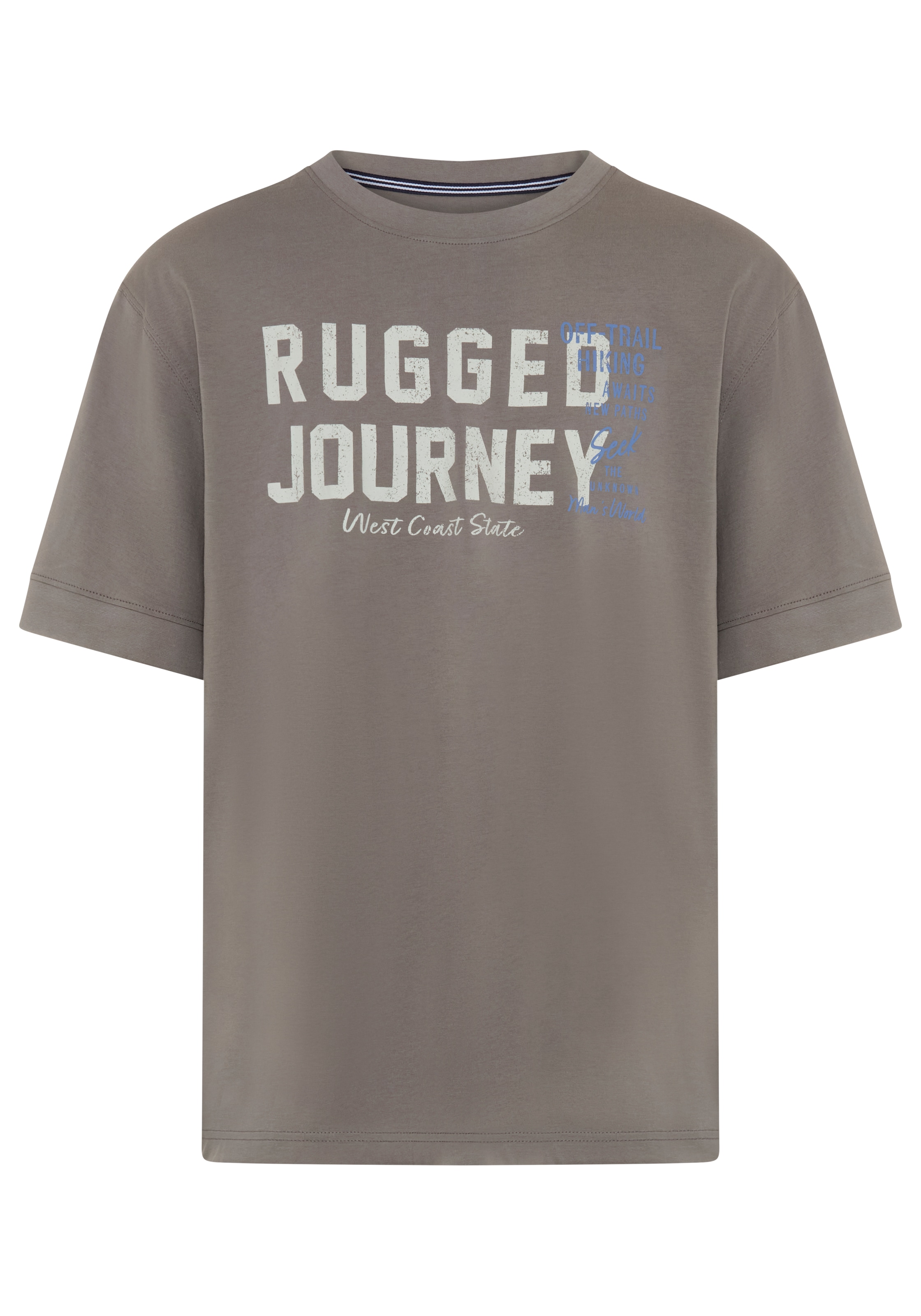 Man's World Plus Rundhalsshirt »auch in Grosse Grössen bis Gr. 7XL Ärmel-Fit« Regular Fit, Kurzarm, mit Print, bedruckt, aus Single Jersey